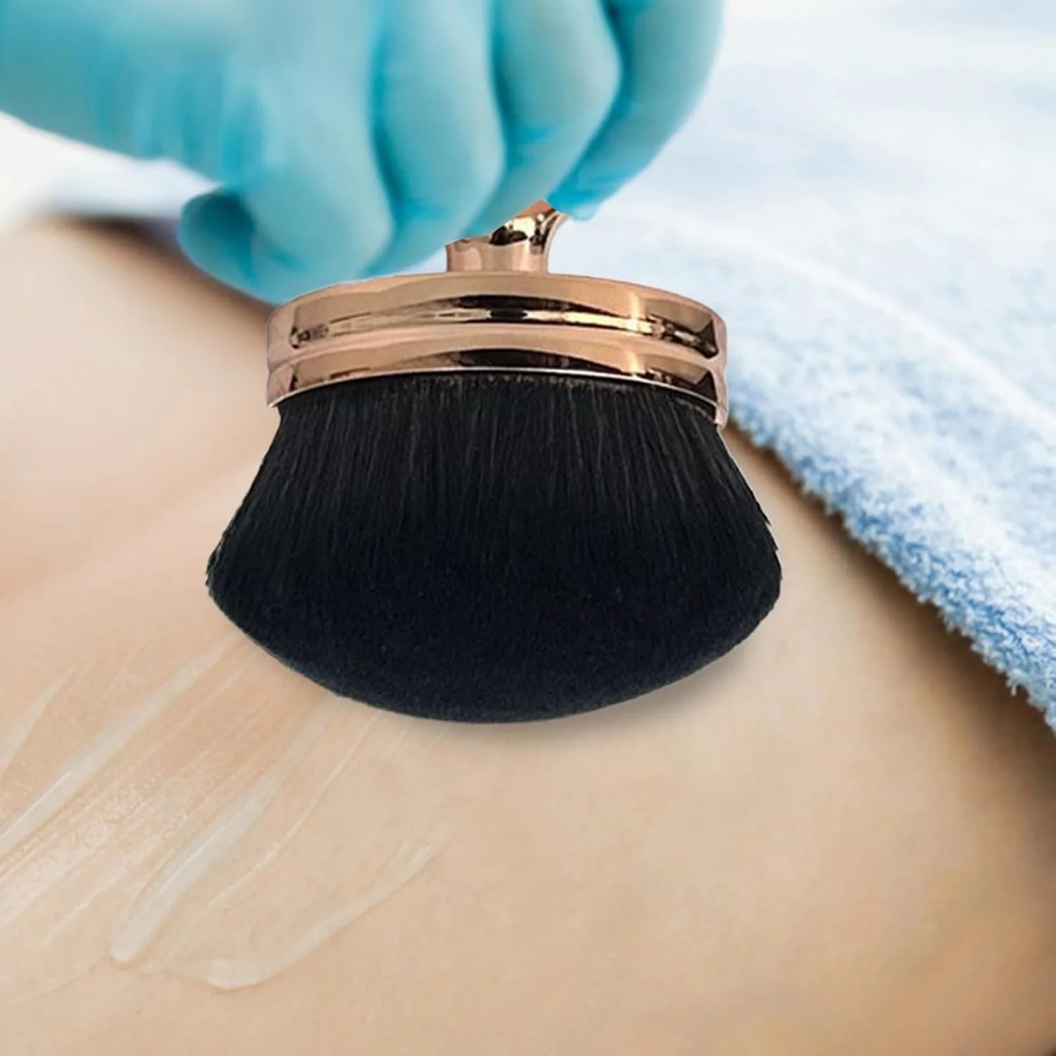 براش برنزه کننده، براش ترکیب و محو کننده بدن، اپلیکاتور آرایشی با پوشش بزرگ برای استفاده از کرم ضد آفتاب در پشت و پاها