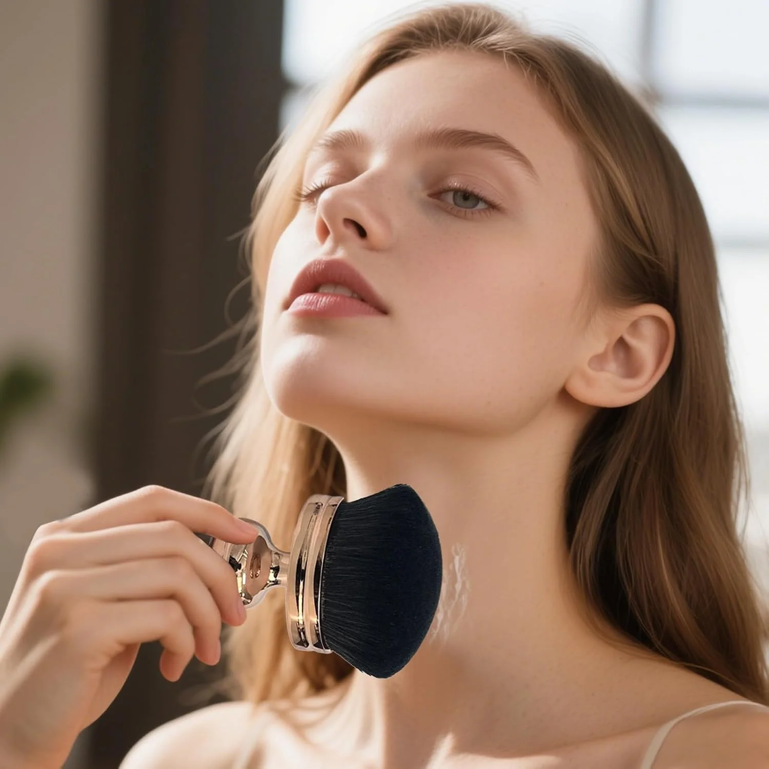 براش برنزه کننده، براش ترکیب و محو کننده بدن، اپلیکاتور آرایشی با پوشش بزرگ برای استفاده از کرم ضد آفتاب در پشت و پاها