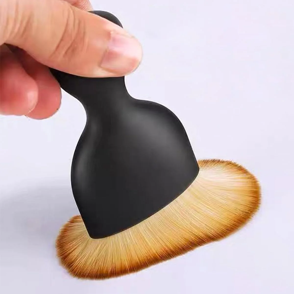 ست 4 عددی براش برنزه کننده، براش آرایشی بدن، براش زاویه دار تخت برای کرم پودر، رژگونه و پخش کردن برنزه کننده مصنوعی برای لوازم آرایشی، ترکیب مایع، پودر و کرم