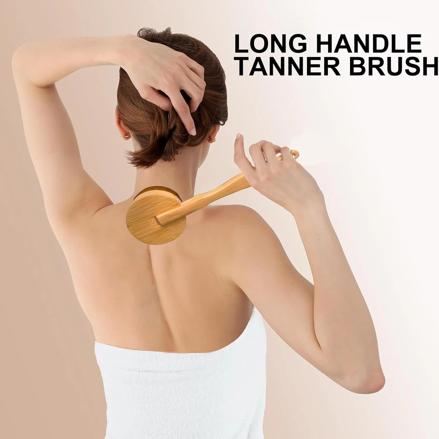 برس بدن برای برنزه کردن - اپلیکاتور برنزه کننده پشت | برس پهن با دسته جداشدنی قابل حمل برای برنزه کردن صورت، داخل و خارج از منزل