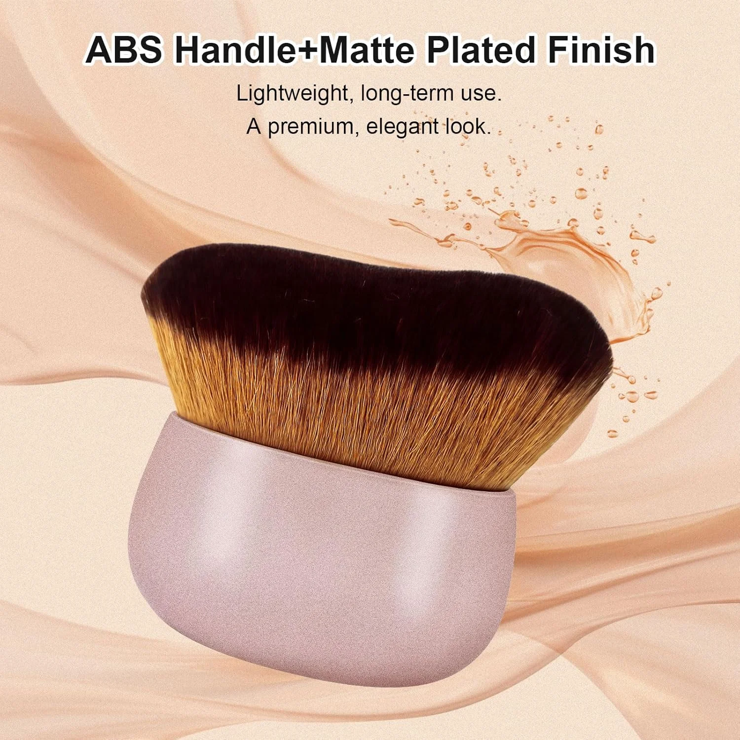 براش برنزه کننده بدن، براش بزرگ آرایشی بدن برای کرم پودر مایع، ترکیب برنزر، استفاده از آرایش صورت، بدن و پا (رزگلد)