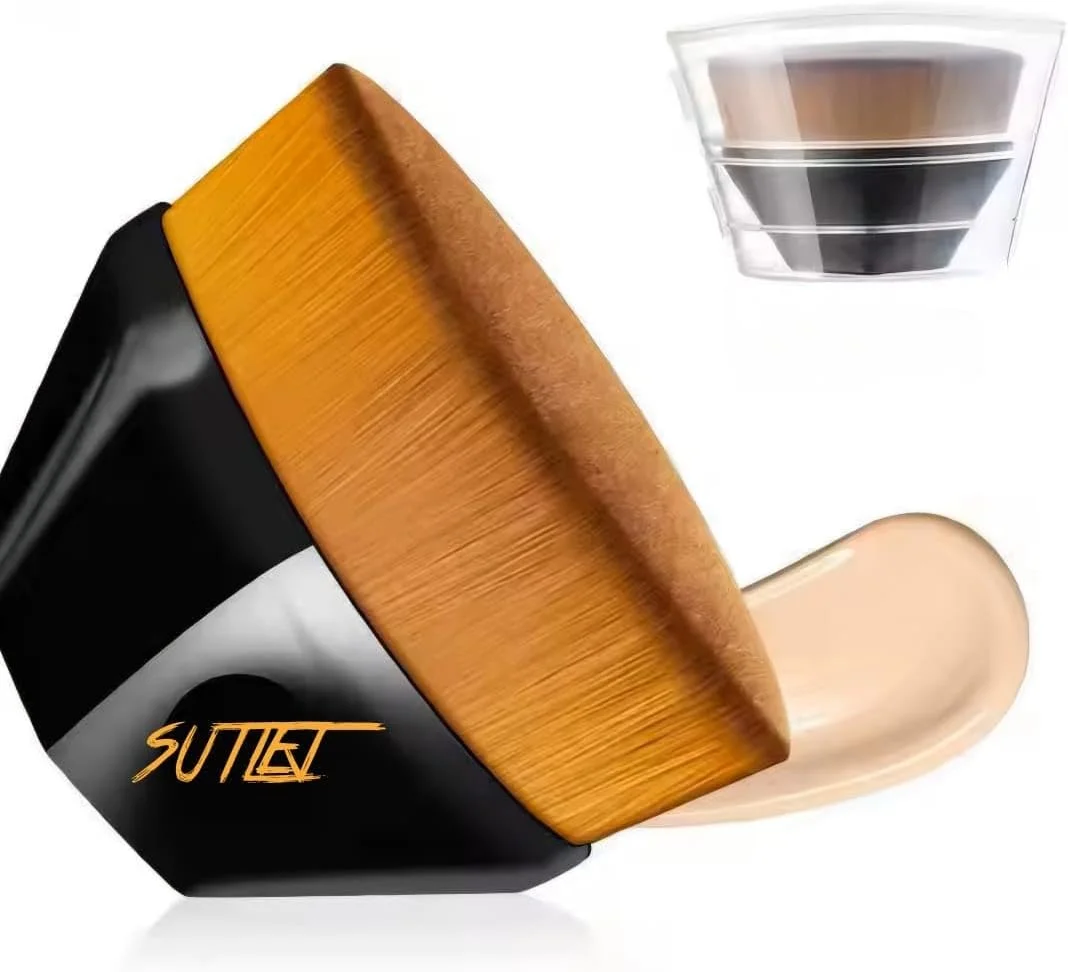 براش کابوکی گیاهی مصنوعی SUTLEJ، براش تخت فونداسیون برای رژگونه، ترکیب و پودر (مشکی، معمولی) براش کابوکی گیاهی مصنوعی SUTLEJ، براش تخت فونداسیون برای رژگونه، ترکیب و پودر (مشکی، معمولی)