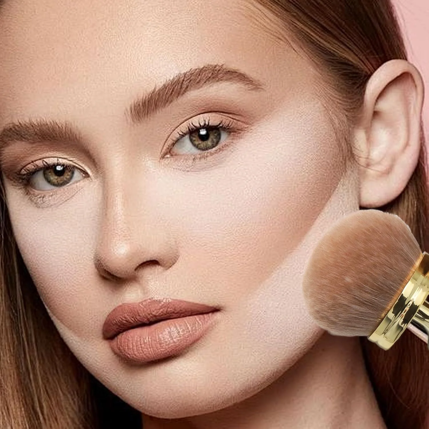 برس آرایشی یک تکه با سطح صاف و بزرگ، برس نرم و راحت برای برنزه کردن، برس ترکیبی، برس آرایشی ارگونومیک بدن برای صورت، پا و کرم پودر