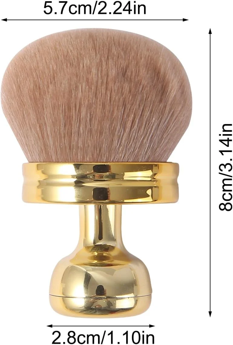 براش آرایشی بزرگ بدن، براش برنزه کننده و ضد آفتاب برای صورت و بدن، اپلیکاتور براش برنزه کننده پهن، براش بیضی پهن فونداسیون برای فونداسیون، ابزار پوشش یکنواخت لوازم آرایشی (طلایی)