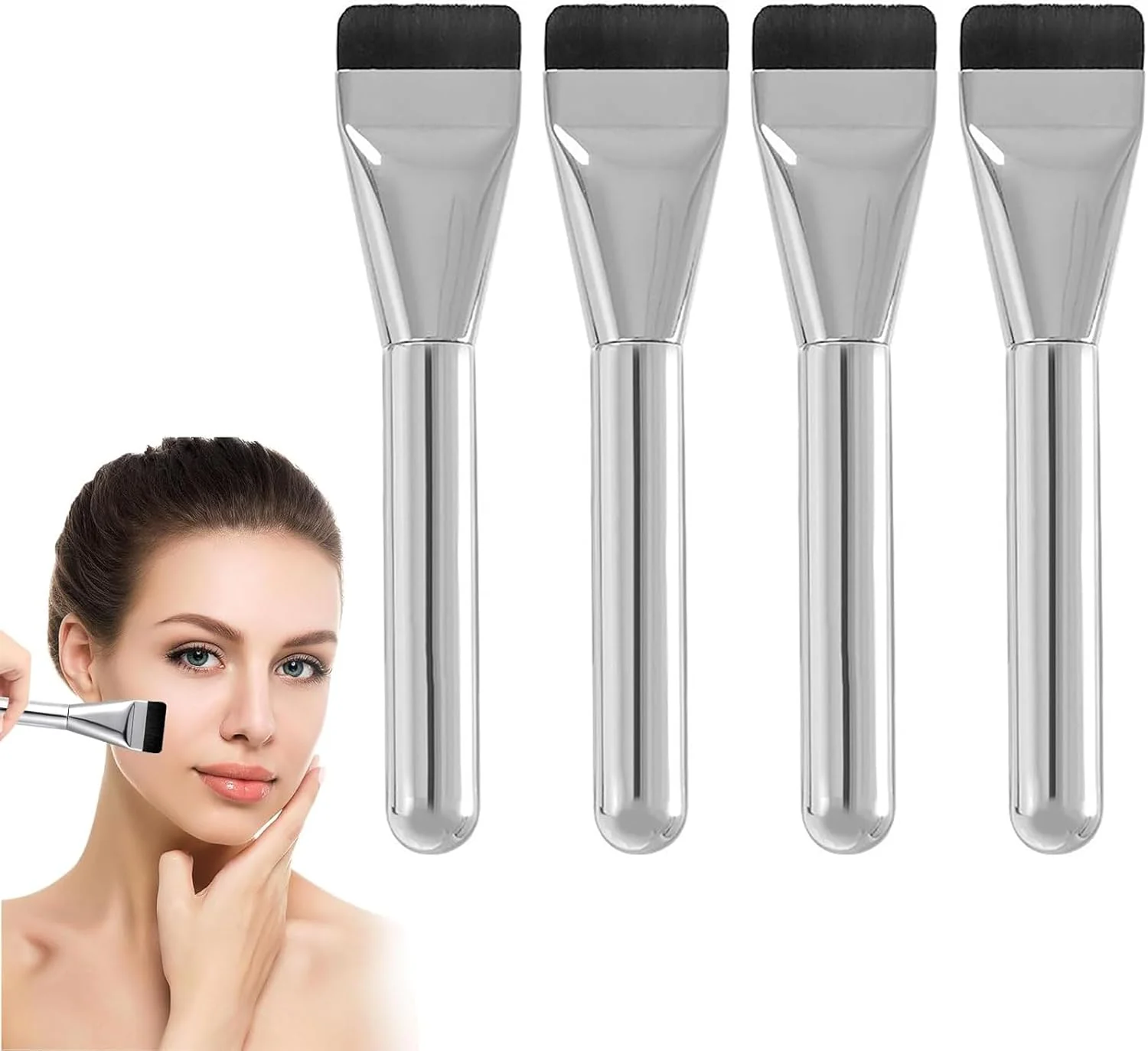 ست 4 عددی براش کرم پودر فوق العاده نازک SMYJDMM، براش تخت کرم پودر، براش پودر برای کرم پودر مایع، براش صورت زنانه، موهای براش ممتاز، براش آرایشی کرم پودر برای پودر مایع کرمی ست 4 عددی براش کرم پودر فوق العاده نازک SMYJDMM، براش تخت کرم پودر، براش پودر برای کرم پودر مایع، براش صورت زنانه، موهای براش ممتاز، براش آرایشی کرم پودر برای پودر مایع کرمی