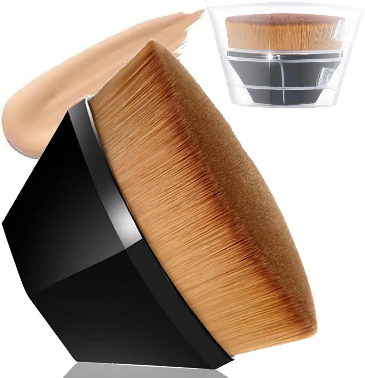 براش کرم پودر Skinbae، براش آرایشی Skinbae، براش کرم پودر برای آرایش مایع به همراه محفظه (مشکی) براش کرم پودر Skinbae، براش آرایشی Skinbae، براش کرم پودر برای آرایش مایع به همراه محفظه (مشکی)