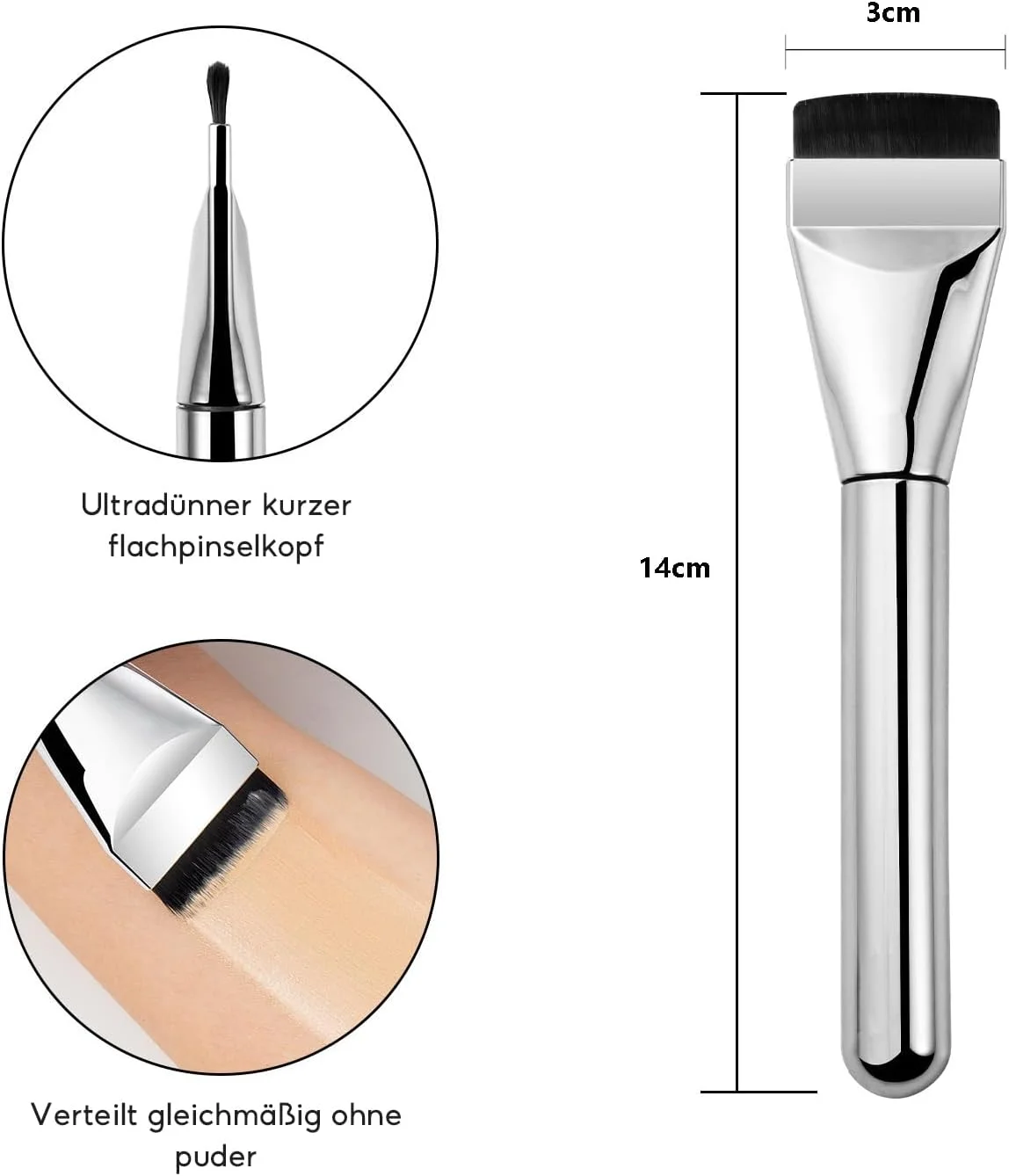 ست 4 عددی براش کرم پودر فوق العاده نازک SMYJDMM، براش تخت کرم پودر، براش پودر برای کرم پودر مایع، براش صورت زنانه، موهای براش ممتاز، براش آرایشی کرم پودر برای پودر مایع کرمی