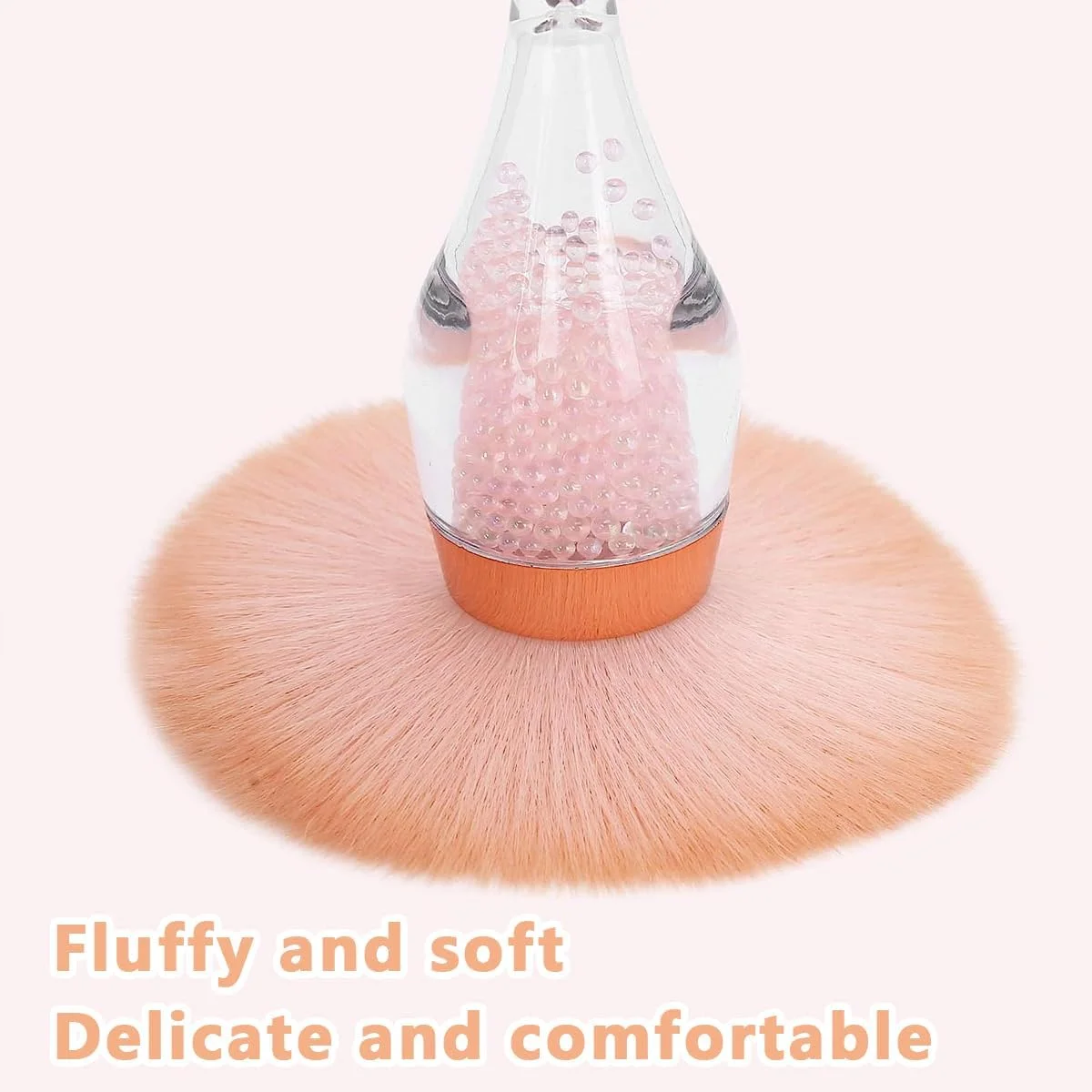 برس پودر بزرگ HANNEA® برای آرایش، برس آرایشی کرکی ایستاده برای استفاده از پودر فشرده یا پودر شل، برس های آرایشی فونداسیون با دسته خمیده خلاقانه