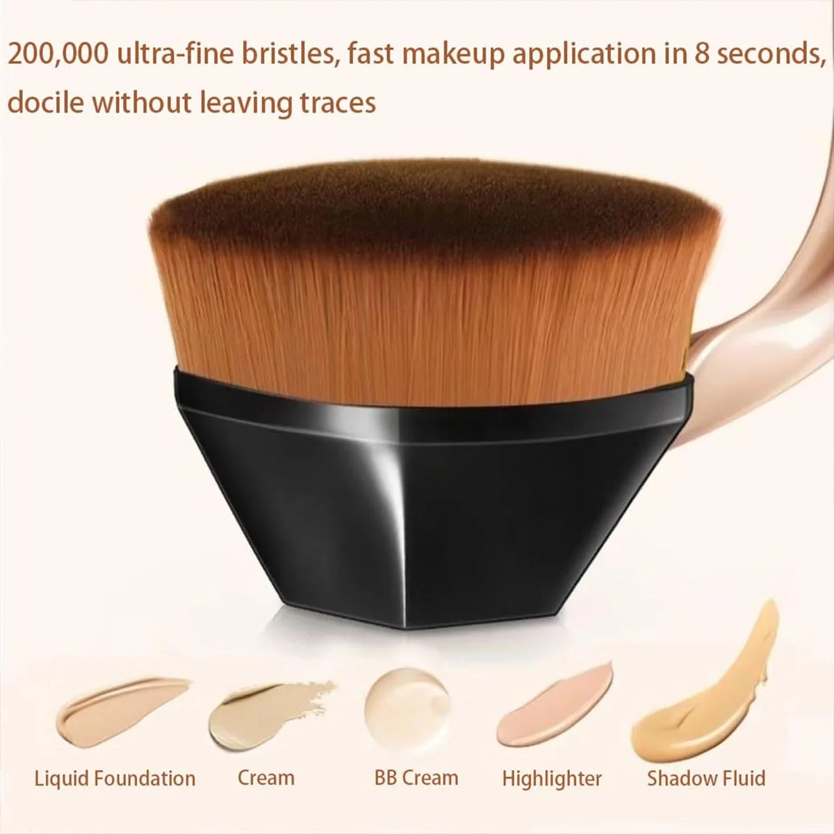 براش کرم پودر Skinbae، براش آرایشی Skinbae، براش کرم پودر برای آرایش مایع به همراه محفظه (مشکی)