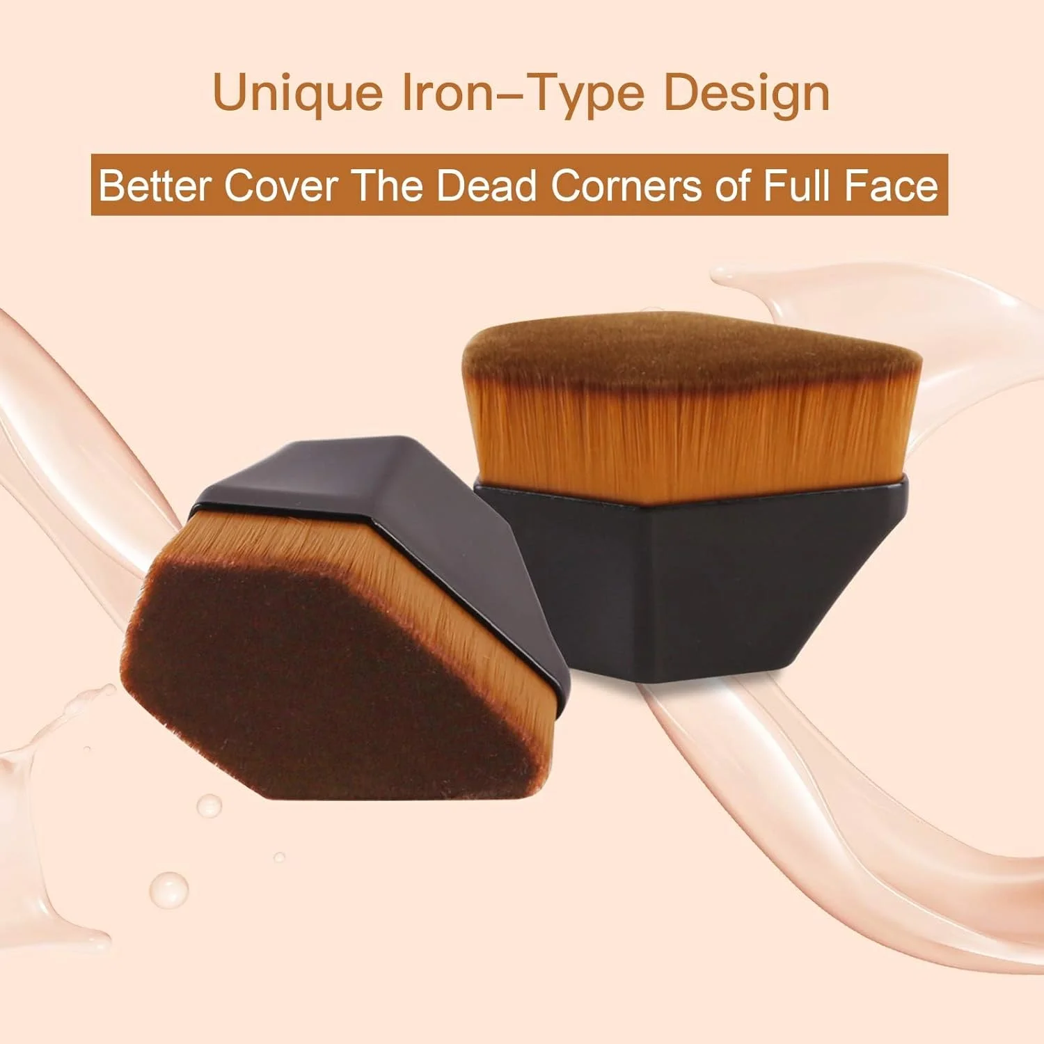 براش کرم پودر جادویی بی نقص SYOSI - براش آرایشی یکپارچه با تراکم بالا برای کرم BB و پودر فیکس، رنگ مشکی، ابزار آرایشی با کیفیت حرفه ای
