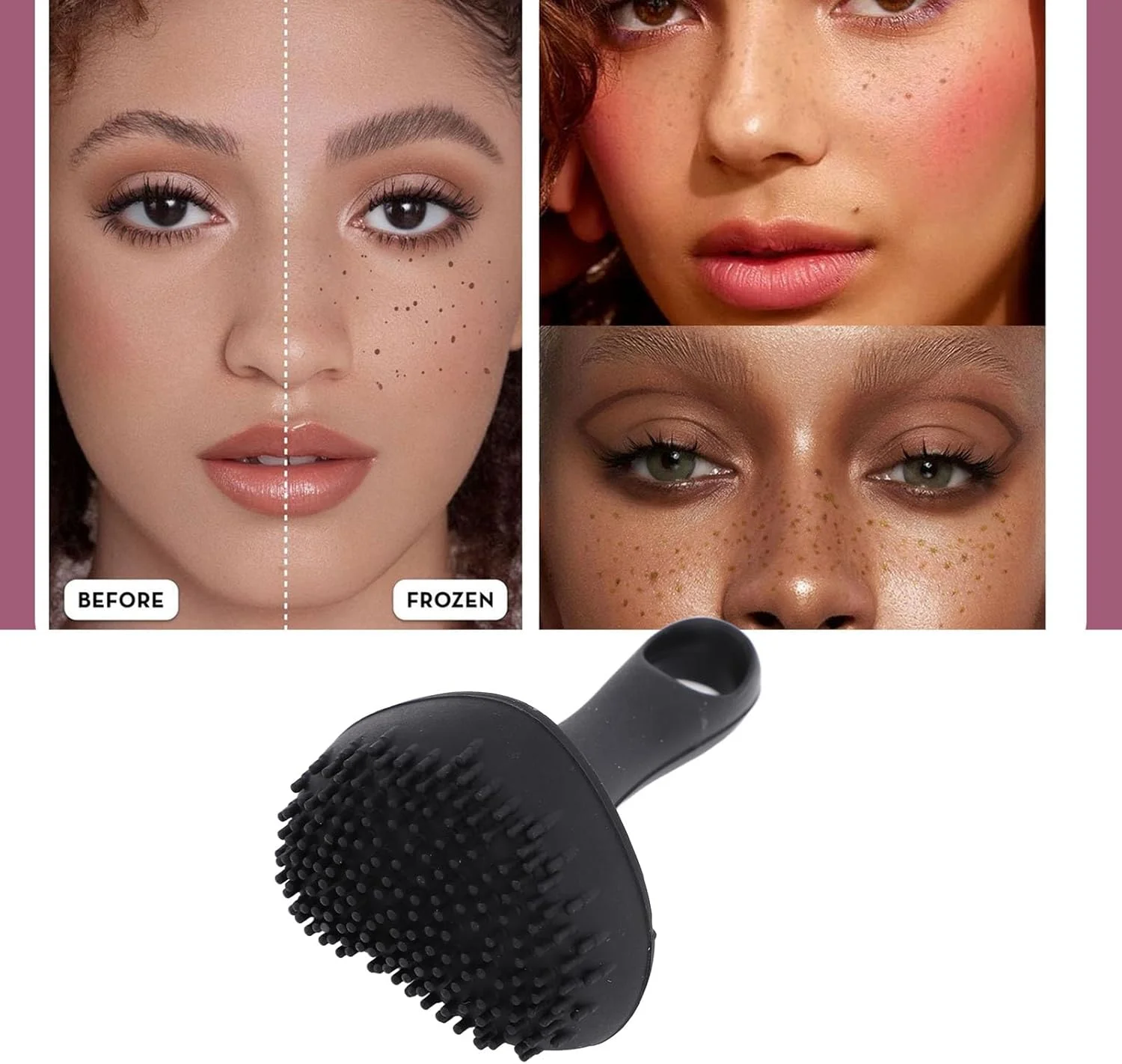 مُهر خال، سیلیکونی بسیار نرم و انعطاف پذیر با کاربرد سریع و آسان، ابزار آرایشی خال های مصنوعی طبیعی برای خانم ها (مشکی)