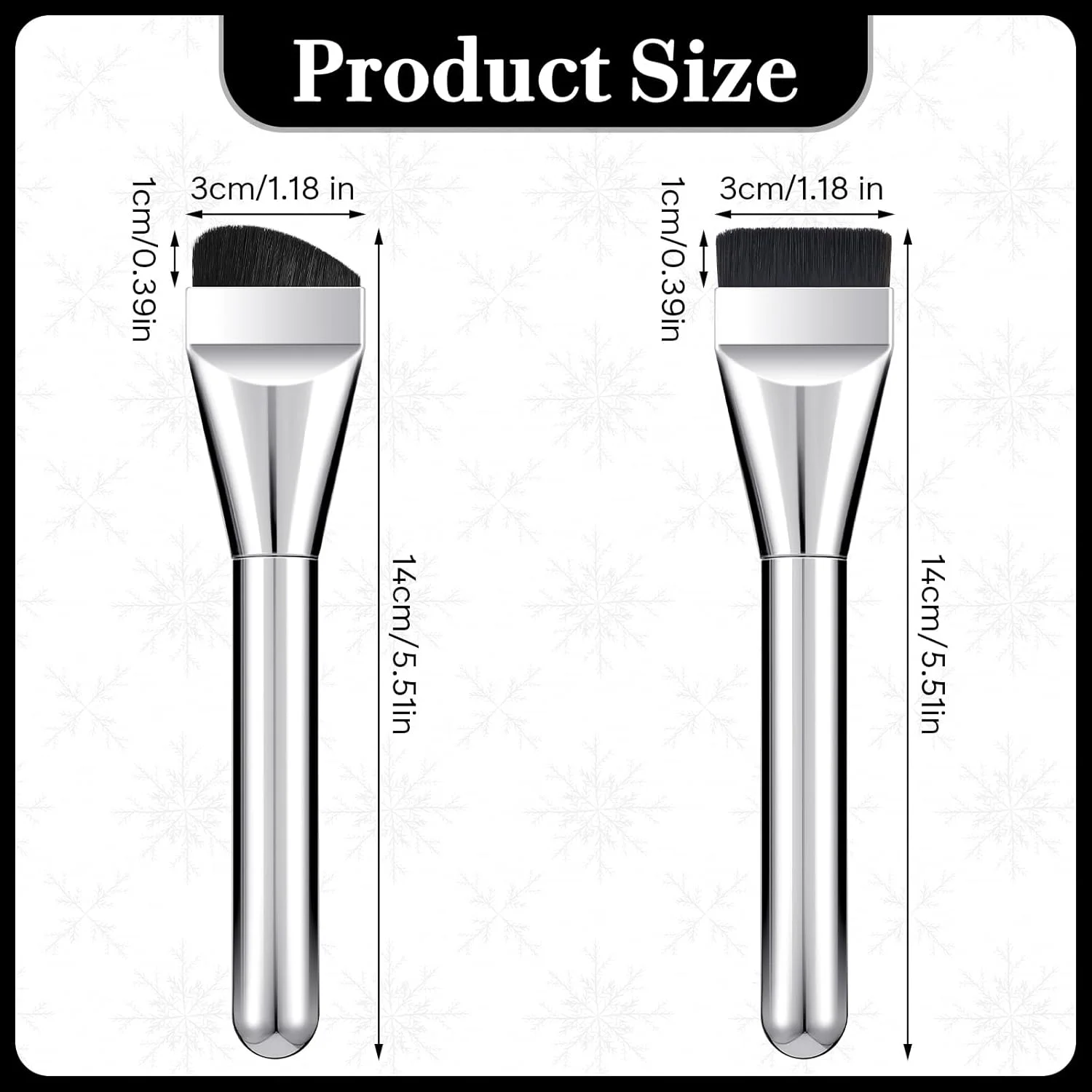 اورولا برس آرایشی دو عددی، برس تخت کرم پودر، برس های آرایشی کره ای برای کرم پودر مایع، برس های ترکیبی موی نرم مشکی نقره ای