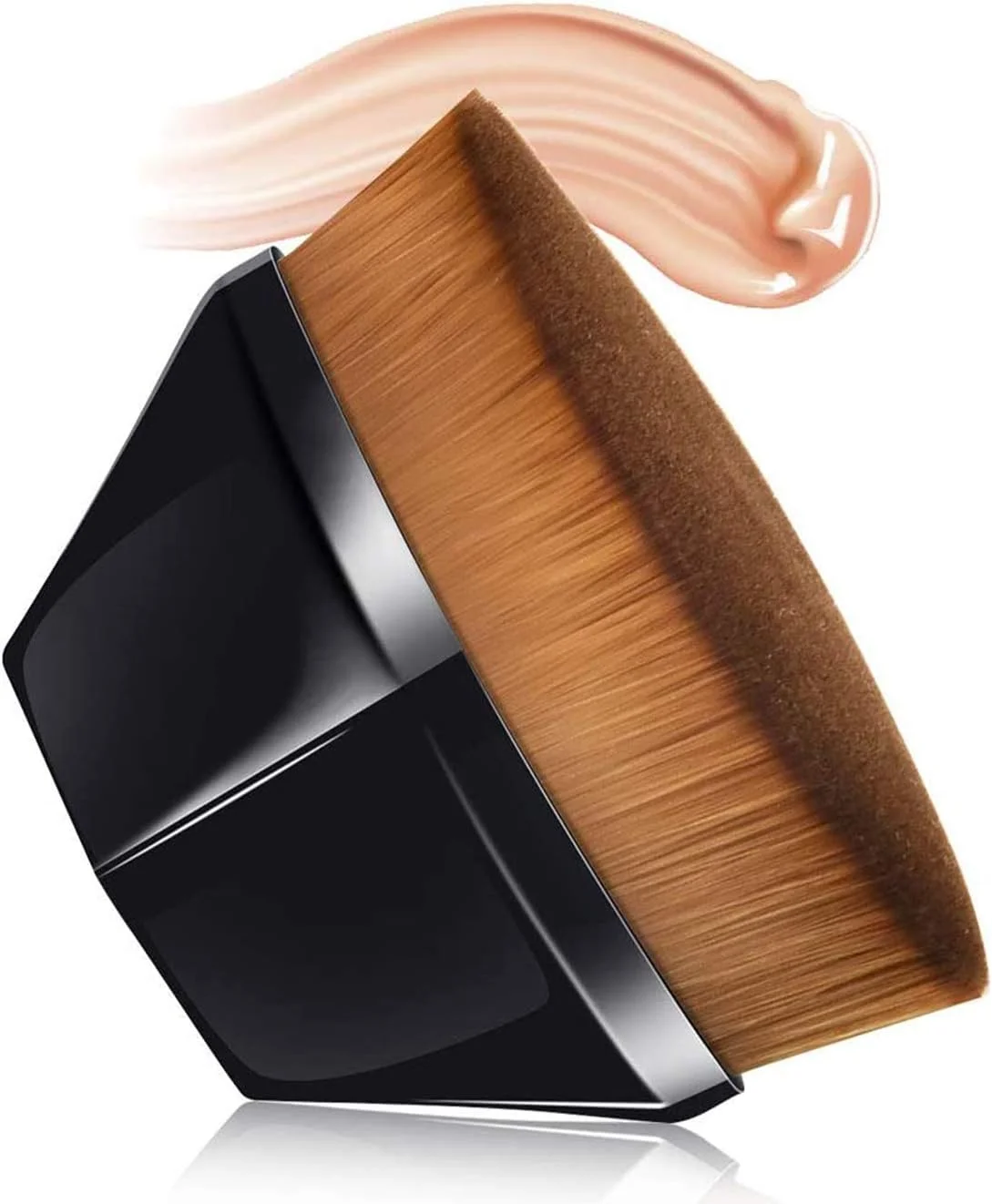 براش آرایشی کرم پودر Showay، براش کابوکی سر صاف مسافرتی برای پودر شل، رژگونه برای ترکیب مواد معدنی، کرم مایع، پرداخت، نقطه گذاری، ترکیب کانسیلر برای ابزار آرایشی صورت و بدن