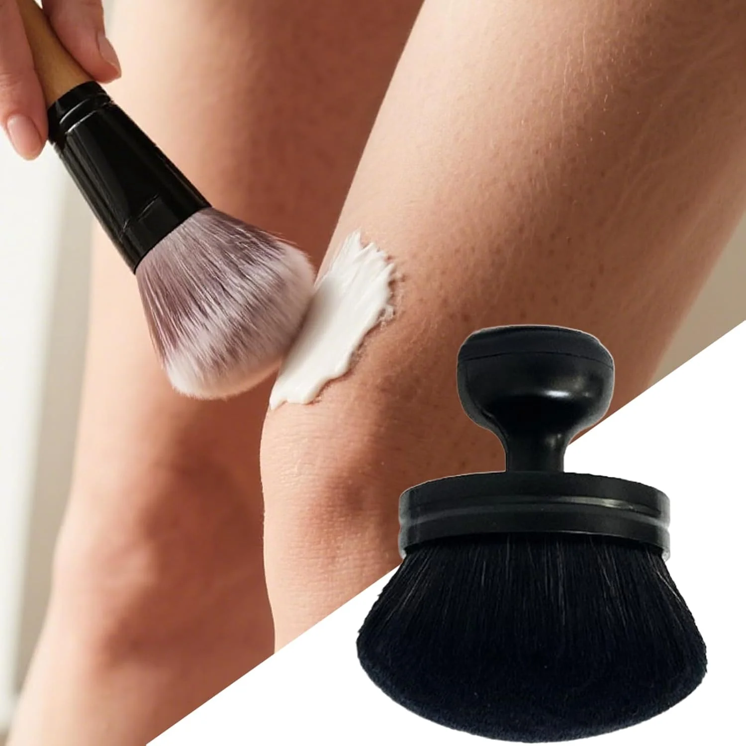 براش برنزه کننده، براش بدن برای برنزه کننده خودکار، ابزار ترکیب کننده موهای نرم بزرگ برای روتین آرایش حرفه ای و استفاده از ضد آفتاب