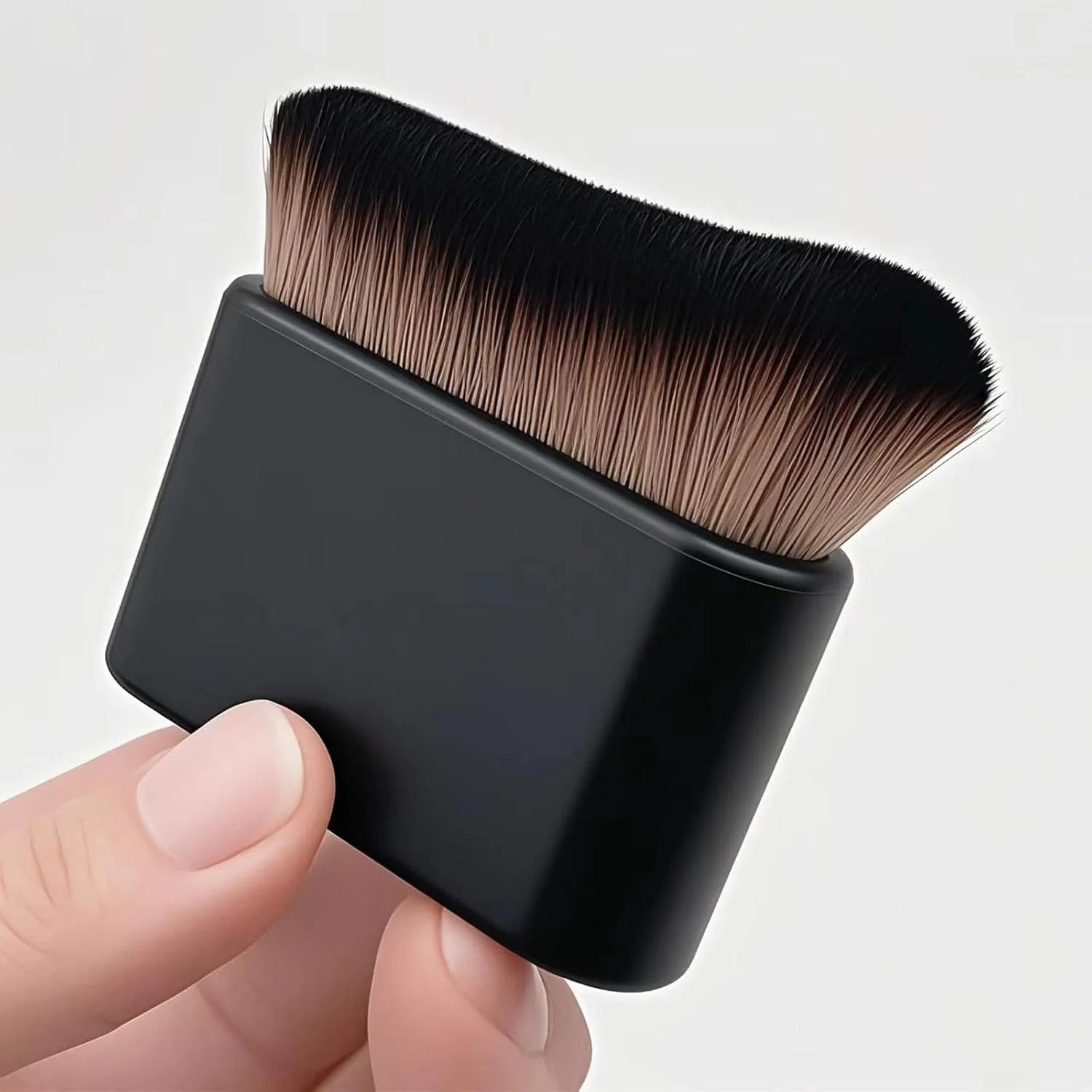 برس برنزه کننده خودکار برای صورت و بدن - برس ترکیب کننده برنزه کننده اسپری، اپلیکاتور برنزر، ابزار آرایش پا با طراحی فونداسیون (1 عدد مشکی)