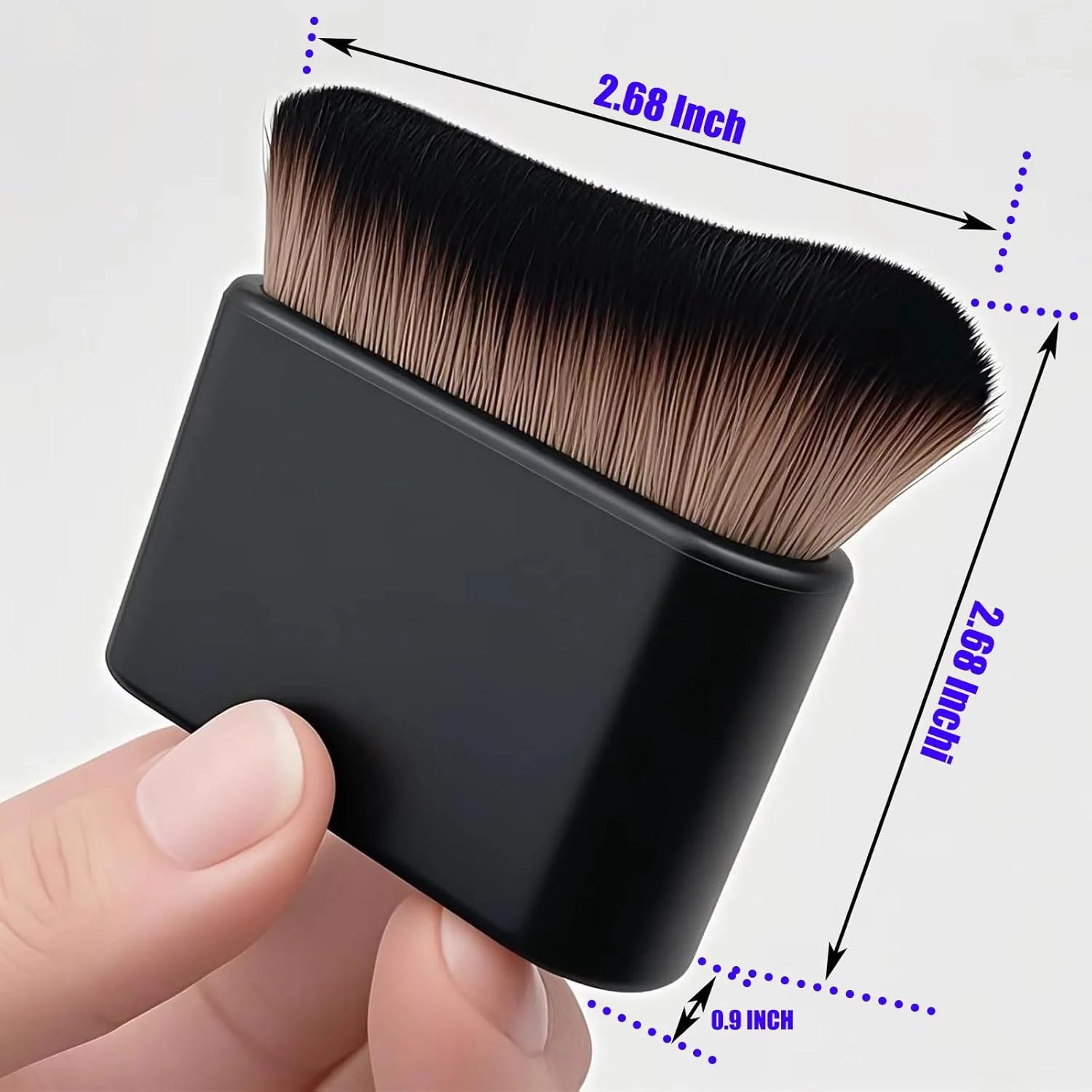 برس برنزه کننده خودکار برای صورت و بدن - برس ترکیب کننده برنزه کننده اسپری، اپلیکاتور برنزر، ابزار آرایش پا با طراحی فونداسیون (1 عدد مشکی)