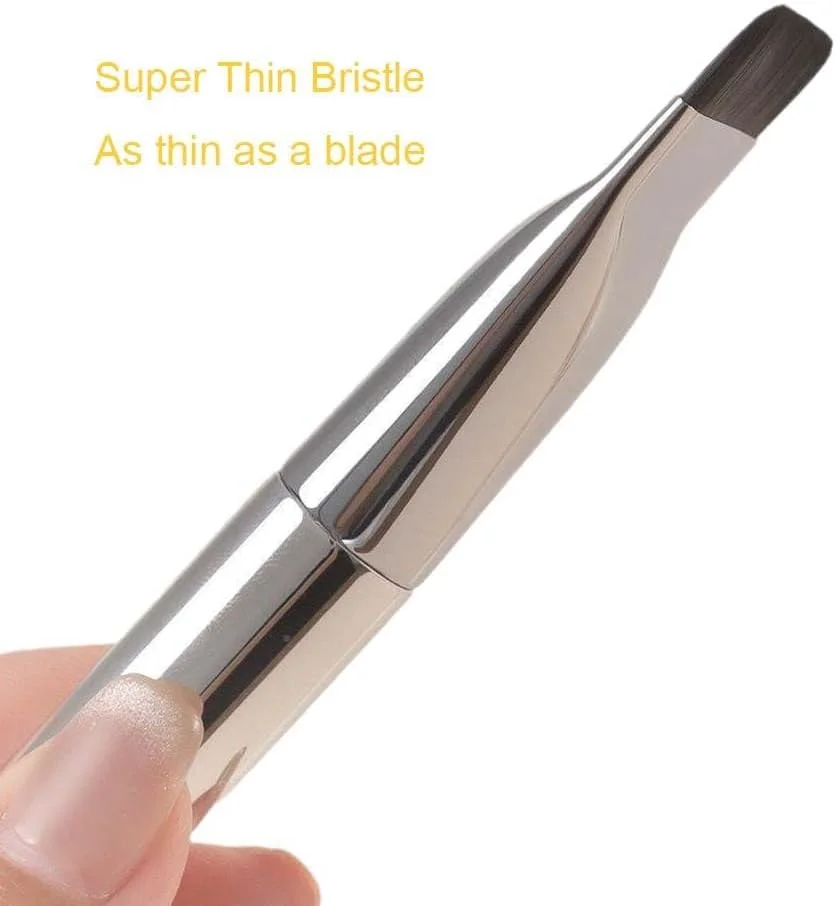 sddjqy برس آرایشی فونداسیون تیغه ای فوق العاده نازک، 2 عددی، برس های آرایشی با موهای مصنوعی نرم