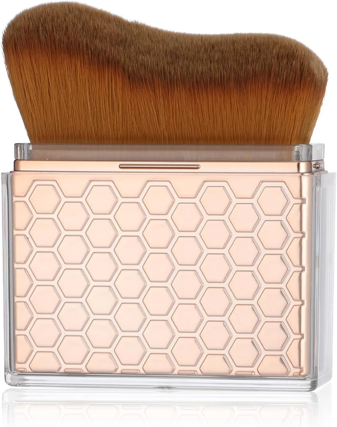 براش جمع شونده برنزه کننده خودکار با درپوش، براش موجی کرم پودر، براش های آرایشی قابل حمل برای ترکیب مایع برنزه کننده، کرم ضد آفتاب، بدن، صورت، پاها و بازوها