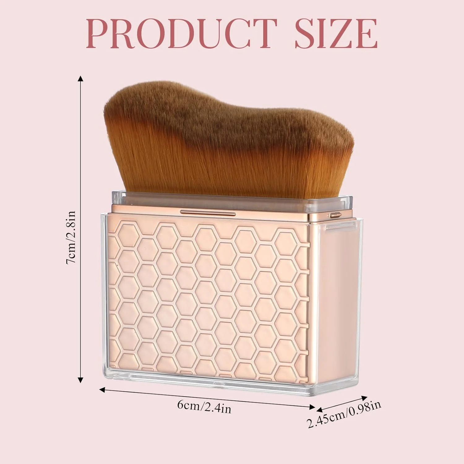 براش جمع شونده برنزه کننده خودکار با درپوش، براش موجی کرم پودر، براش های آرایشی قابل حمل برای ترکیب مایع برنزه کننده، کرم ضد آفتاب، بدن، صورت، پاها و بازوها