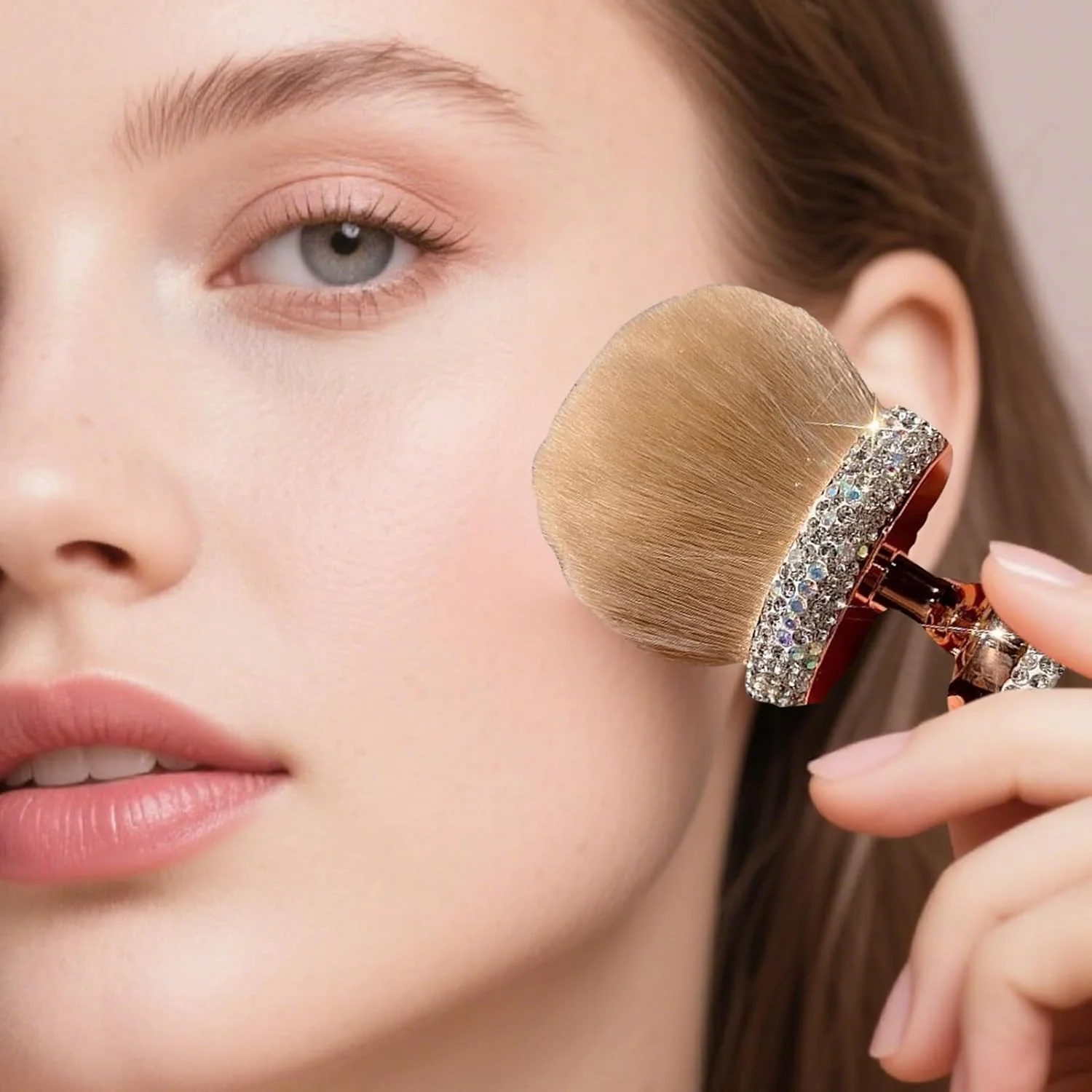 براش برنزه کننده بدن | براش بدن برای استفاده از محصولات برنزه کننده | ابزار بزرگ با موهای نرم برای ترکیب کردن و آرایش حرفه ای و استفاده از ضد آفتاب