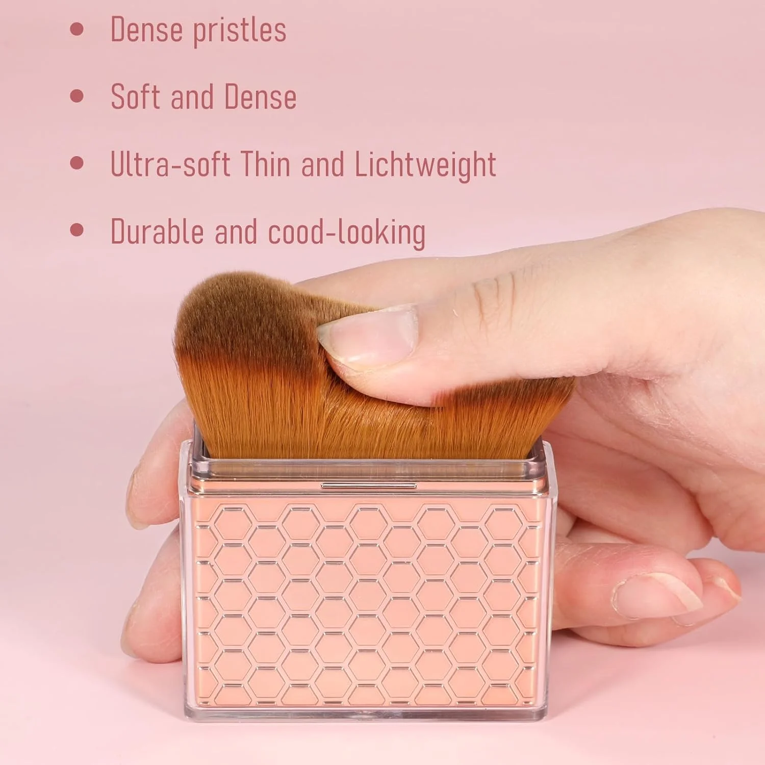 براش جمع شونده برنزه کننده خودکار با درپوش، براش موجی کرم پودر، براش های آرایشی قابل حمل برای ترکیب مایع برنزه کننده، کرم ضد آفتاب، بدن، صورت، پاها و بازوها