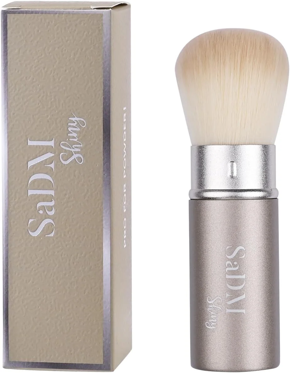 براش آرایشی کابوکی جمع شونده - براش ترکیبی برای پودر، کرم، فونداسیون مایع، ضد آفتاب، ترکیب رژگونه و برنزر - براش آرایش حرفه ای - براش آرایش کامل صورت - وگان و بدون تست حیوانی