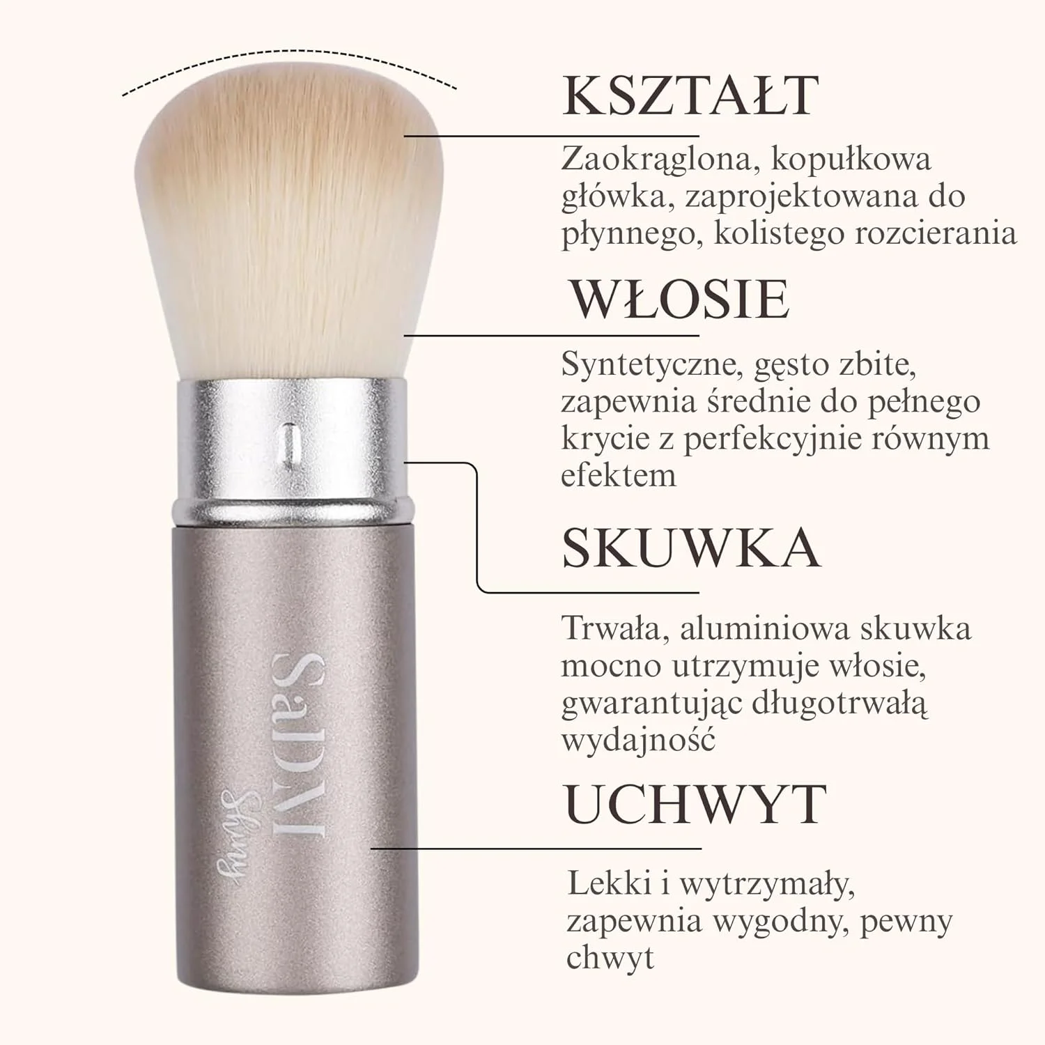 براش آرایشی کابوکی جمع شونده - براش ترکیبی برای پودر، کرم، فونداسیون مایع، ضد آفتاب، ترکیب رژگونه و برنزر - براش آرایش حرفه ای - براش آرایش کامل صورت - وگان و بدون تست حیوانی