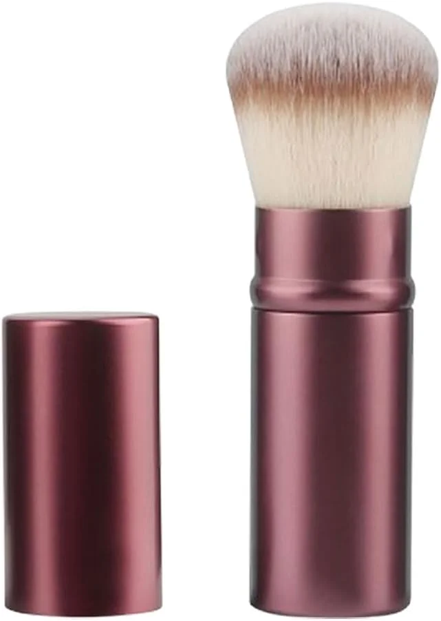 براش پودر جمع شونده، براش آرایشی کرم پودر، براش پودر جمع شونده برای استفاده از کرم پودر، پودرها و لوازم آرایشی معدنی - رنگ قهوه ای