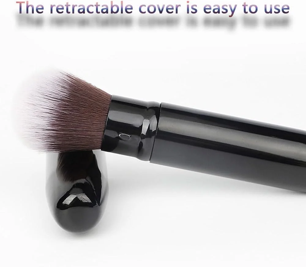 براش پودر جمع شونده، براش آرایشی کرم پودر، براش پودر جمع شونده برای استفاده از کرم پودر، پودرها و لوازم آرایشی معدنی، براش رژ لب مشکی