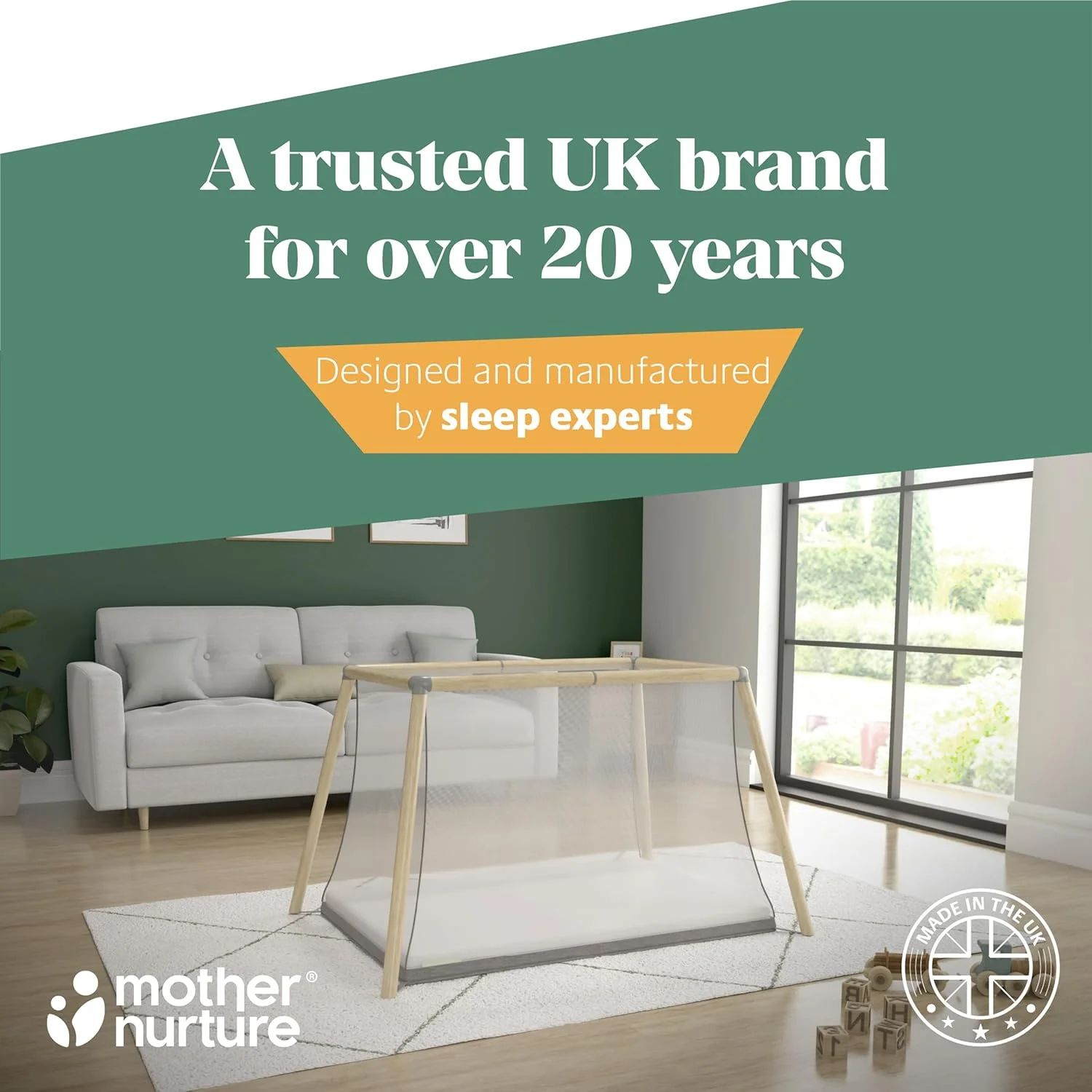 تشک فوم مسافرتی تخت نوزاد Mother Nurture Essential، سفید، 100 x 70 x 7.5 سانتی متر