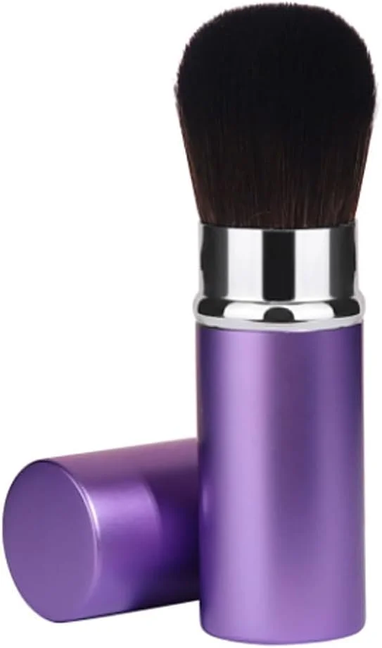 براش پودر جمع شونده، براش آرایشی کرم پودر، براش پودر جمع شونده برای استفاده از کرم پودر، پودرها و لوازم آرایشی معدنی بنفش
