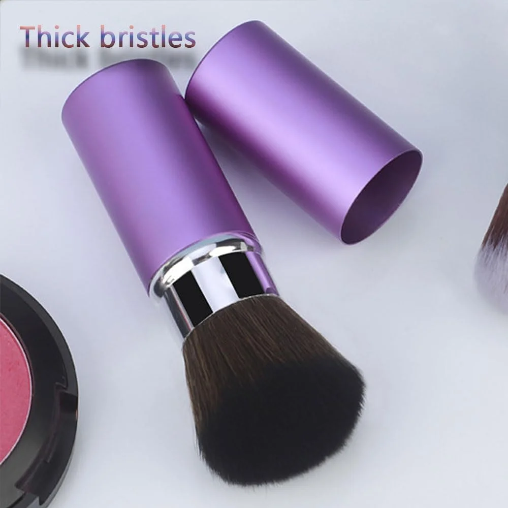 براش پودر جمع شونده، براش آرایشی کرم پودر، براش پودر جمع شونده برای استفاده از کرم پودر، پودرها و لوازم آرایشی معدنی بنفش