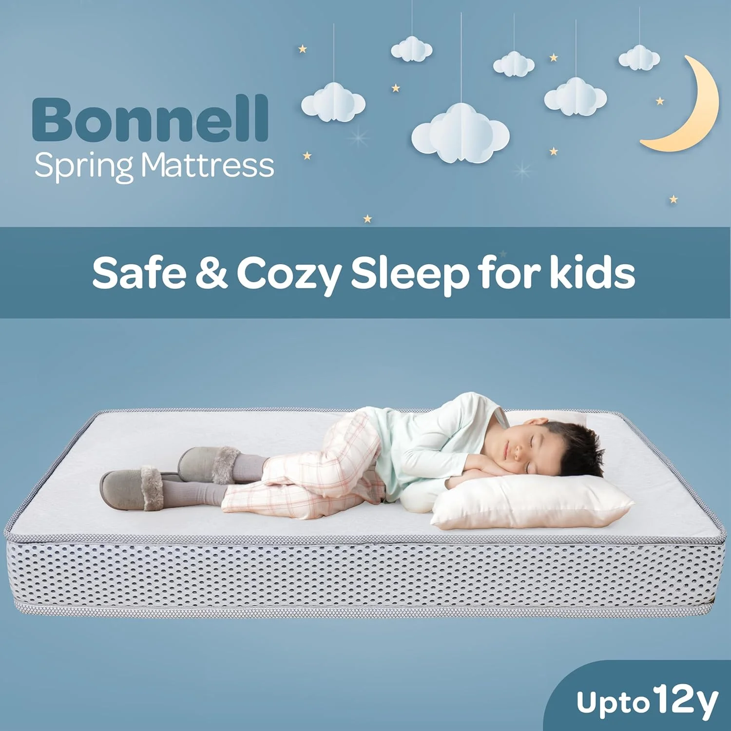 تشک فنری بونل کودک/نوزاد/بچه برند مون با ابعاد 140x70x17 سانتی متر - پارچه مخمل، ضد حساسیت، لایه نمد پنبه ای و فوم، پشتیبانی لبه، لحاف دوزی راحت - خوابی بادوام، ایمن و دنج. تشک فنری بونل کودک/نوزاد/بچه برند مون با ابعاد 140x70x17 سانتی متر - پارچه مخمل، ضد حساسیت، لایه نمد پنبه ای و فوم، پشتیبانی لبه، لحاف دوزی راحت - خوابی بادوام، ایمن و دنج.