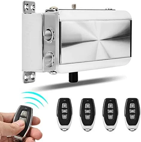 کیت قفل درب الکترونیکی، سیستم کنترل دسترسی بدون کلید با کنترل از راه دور هوشمند، قفل مکانیکی الکتریکی مخفی ضد سرقت هوشمند با 4 کنترل از راه دور برای امنیت خانه