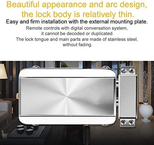 کیت قفل درب الکترونیکی، سیستم کنترل دسترسی بدون کلید با کنترل از راه دور هوشمند، قفل مکانیکی الکتریکی مخفی ضد سرقت هوشمند با 4 کنترل از راه دور برای امنیت خانه