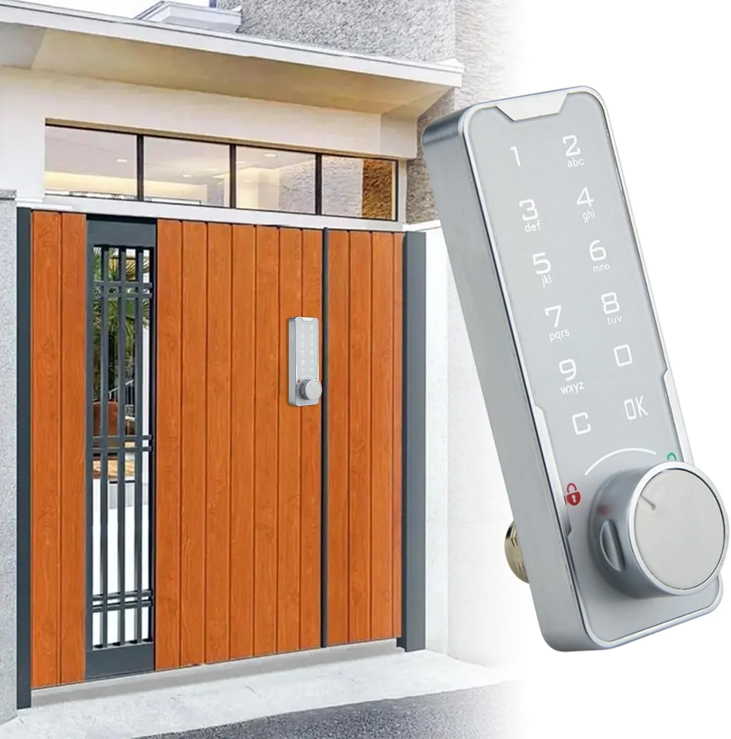 کیت قفل الکترونیکی کابینت، قفل امنیتی کددار با دستگیره و کلید امنیتی، قفل درب بدون کلید با رابط برق اضطراری، قفل درب هوشمند دیجیتال برای سیستم کنترل دسترسی (سفید)