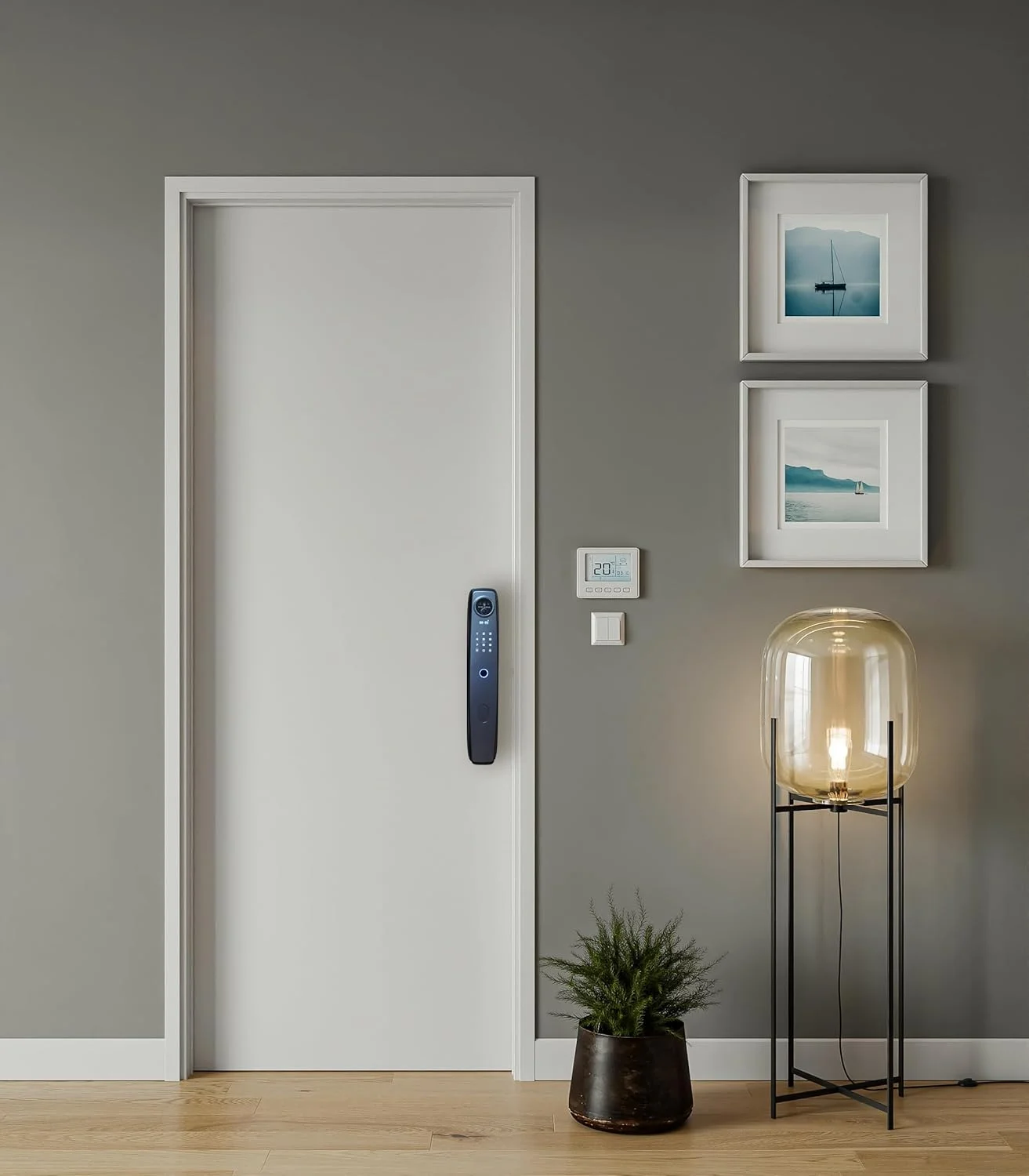 قفل درب دیجیتال هوشمند Eurocliq مدل Pro+ - تشخیص چهره سه بعدی و اثر انگشت | کنترل از طریق اپلیکیشن | قفل اتوماتیک | باتری 4200 میلی آمپر ساعتی | مناسب برای درب های 40-120 میلی متری | دوربین چشمی و سیستم هشدار