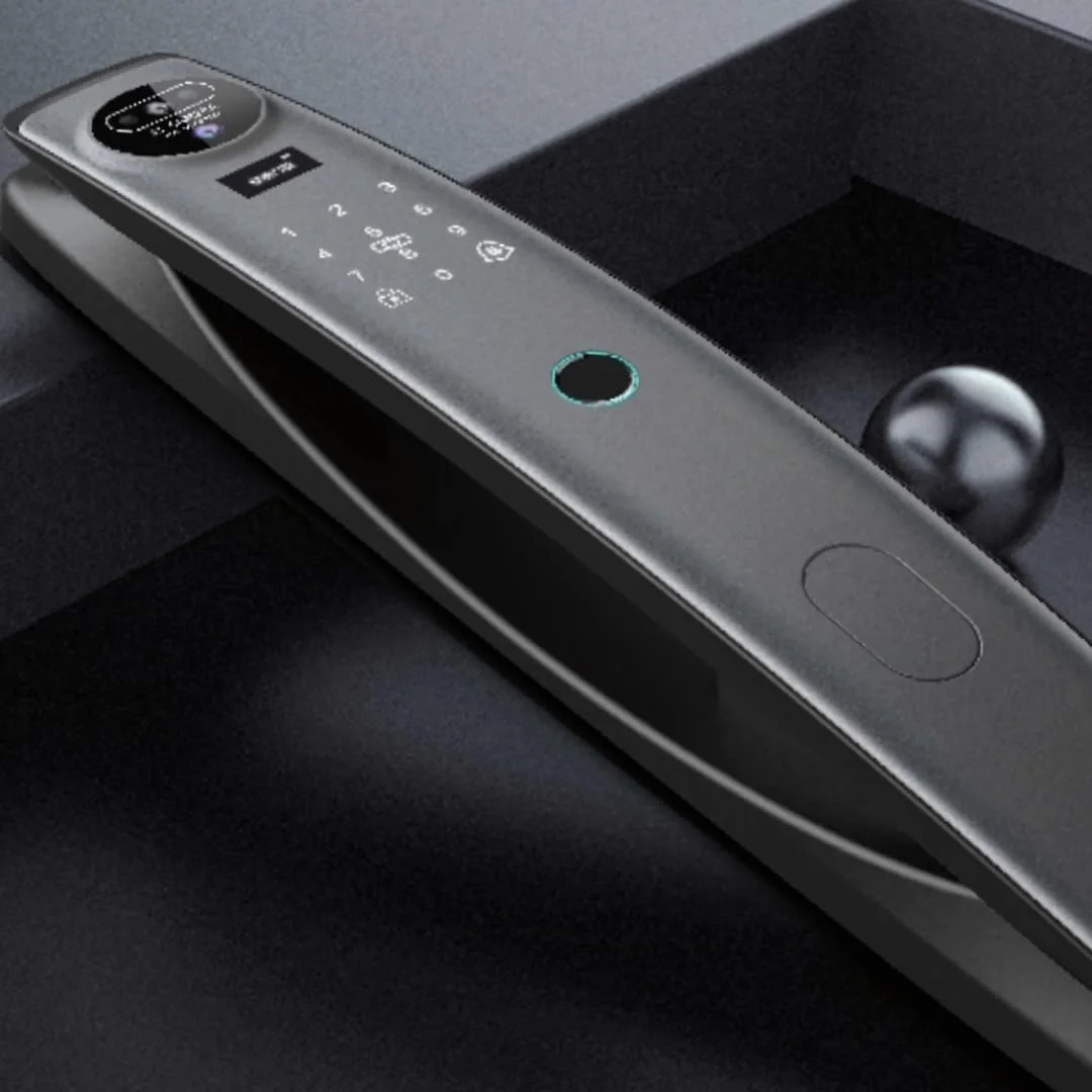 قفل درب دیجیتال هوشمند Eurocliq مدل Pro+ - تشخیص چهره سه بعدی و اثر انگشت | کنترل از طریق اپلیکیشن | قفل اتوماتیک | باتری 4200 میلی آمپر ساعتی | مناسب برای درب های 40-120 میلی متری | دوربین چشمی و سیستم هشدار