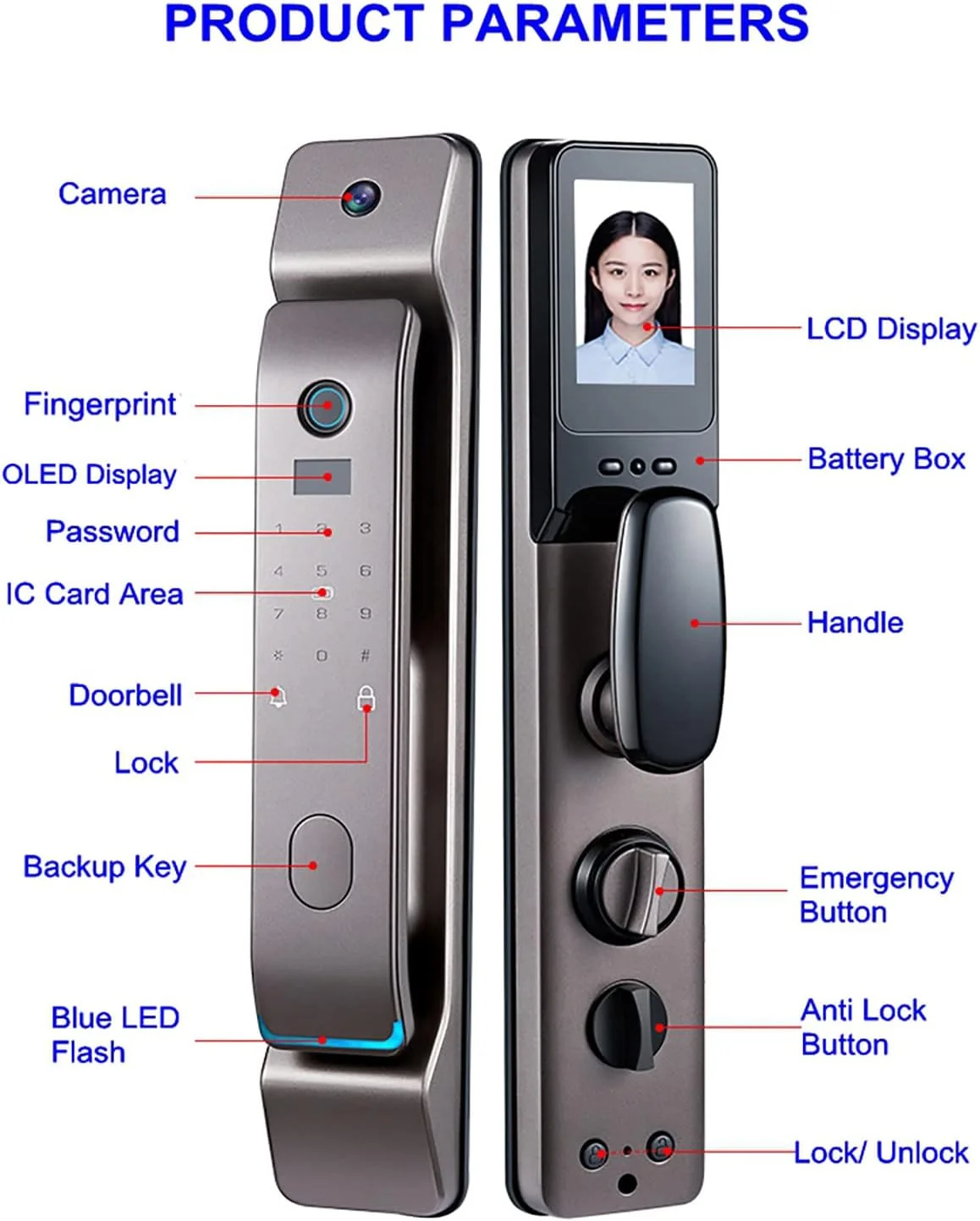 قفل درب هوشمند DISHENGZHEN با اپلیکیشن، قفل درب هوشمند تشخیص چهره سه بعدی، اثر انگشت بیومتریک، رمز عبور دیجیتال، کارت هوشمند با دوربین صفحه نمایش فشاری کششی الکترونیکی هوشمند، قفل امنیتی خانه قفل درب هوشمند DISHENGZHEN با اپلیکیشن، قفل درب هوشمند تشخیص چهره سه بعدی، اثر انگشت بیومتریک، رمز عبور دیجیتال، کارت هوشمند با دوربین صفحه نمایش فشاری کششی الکترونیکی هوشمند، قفل امنیتی خانه