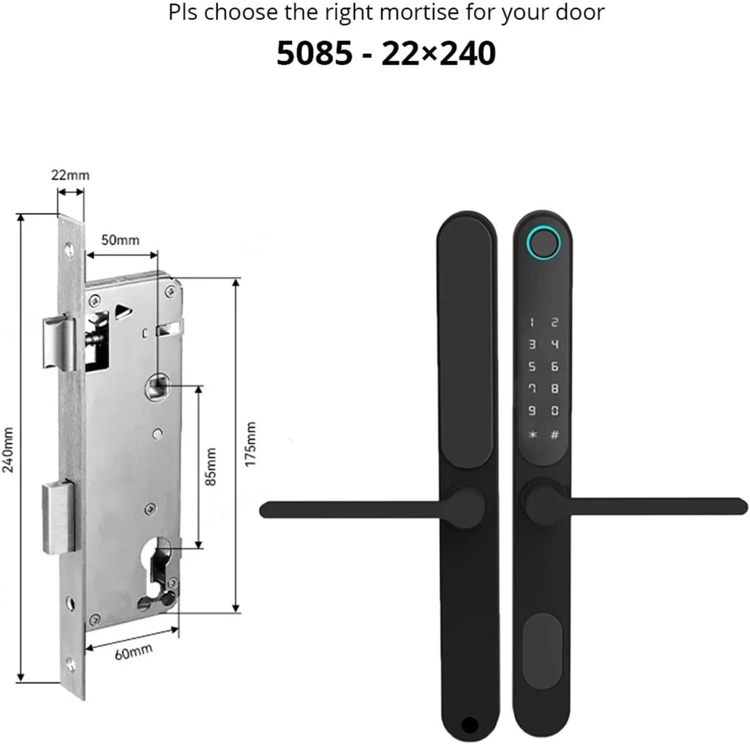قفل درب هوشمند، قفل زبانه دار هوشمند دو طرفه ضد آب و هوا، صفحه کلید دیجیتال بلوتوثی آلومینیومی بدون کلید با اثر انگشت (5085) قفل درب هوشمند، قفل زبانه دار هوشمند دو طرفه ضد آب و هوا، صفحه کلید دیجیتال بلوتوثی آلومینیومی بدون کلید با اثر انگشت (5085)