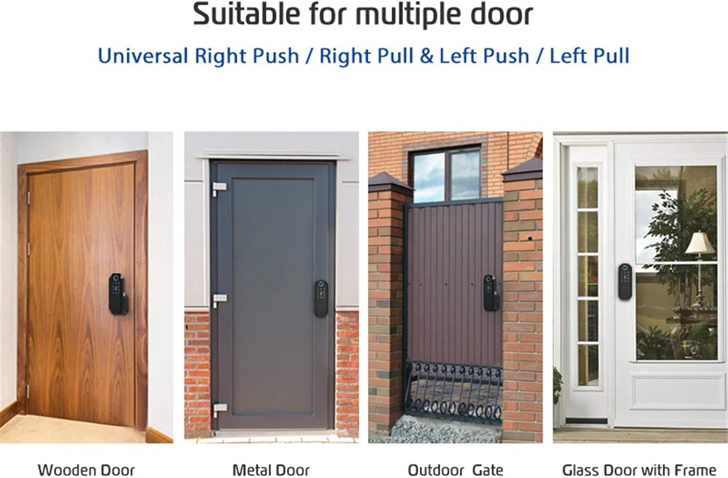 قفل درب ضد آب اثر انگشت Dapang، قفل های هوشمند بلوتوثی بیرونی، قفل الکترونیکی بدون کلید کارت IC رمز عبور Wifi، قفل درب هوشمند دیجیتال