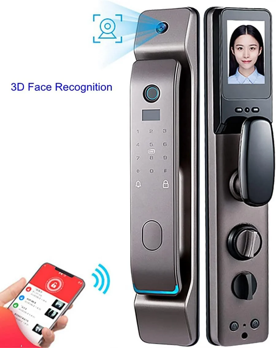 قفل درب هوشمند DISHENGZHEN با اپلیکیشن، قفل درب هوشمند تشخیص چهره سه بعدی، اثر انگشت بیومتریک، رمز عبور دیجیتال، کارت هوشمند با دوربین صفحه نمایش فشاری کششی الکترونیکی هوشمند، قفل امنیتی خانه قفل درب هوشمند DISHENGZHEN با اپلیکیشن، قفل درب هوشمند تشخیص چهره سه بعدی، اثر انگشت بیومتریک، رمز عبور دیجیتال، کارت هوشمند با دوربین صفحه نمایش فشاری کششی الکترونیکی هوشمند، قفل امنیتی خانه