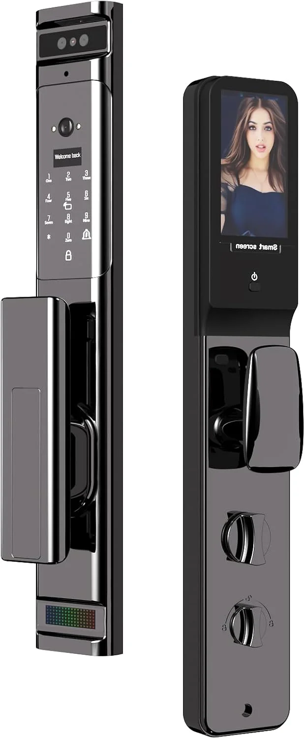قفل درب هوشمند تمام اتوماتیک با دوربین اینترکام، تشخیص چهره سه بعدی، کنترل از راه دور با اپلیکیشن، اینترکام تصویری، اثر انگشت و رمز عبور هوشمند قفل درب هوشمند تمام اتوماتیک با دوربین اینترکام، تشخیص چهره سه بعدی، کنترل از راه دور با اپلیکیشن، اینترکام تصویری، اثر انگشت و رمز عبور هوشمند