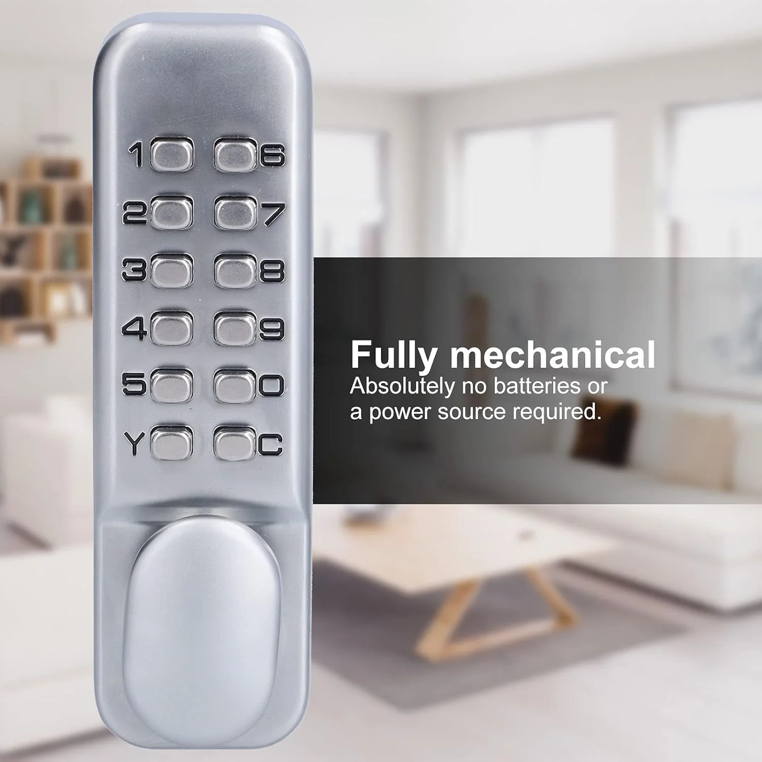 قفل ترکیبی مکانیکی BigKing، قفل درب دیجیتال، قفل زبانه ای مکانیکی، قفل درب با زبانه کرومی، قفل درب بدون کلید، قفل ضد سرقت برای درب شیشه ای دو طرفه