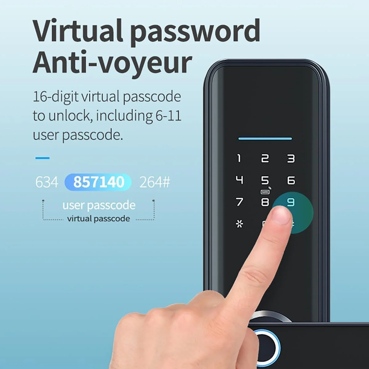 قفل درب هوشمند AUTOYSUR، قفل هوشمند 2 در 1 وای فای و بلوتوث، قفل بلوتوث ورودی بدون کلید، برنامه رایگان، کارت IC، کد ضد دید زدن، کار با الکسا، کنترل برنامه TT Lock، برای خانه، دفتر، آپارتمان