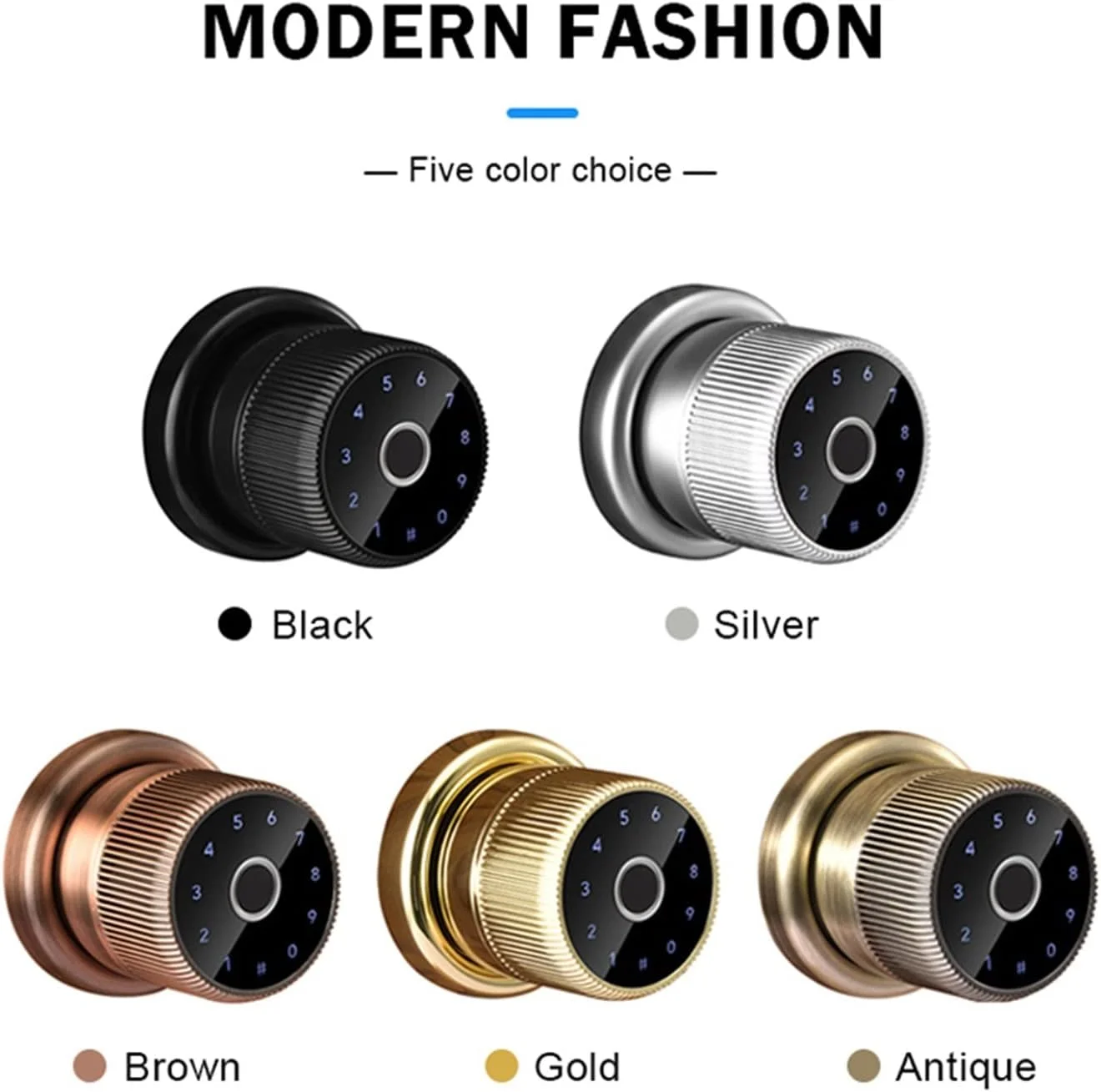 قفل دستگیره هوشمند درب، دستگیره دیجیتال الکترونیکی بیومتریک، دستگیره اثر انگشتی سیلندر هوشمند درب زینیی (عتیقه)