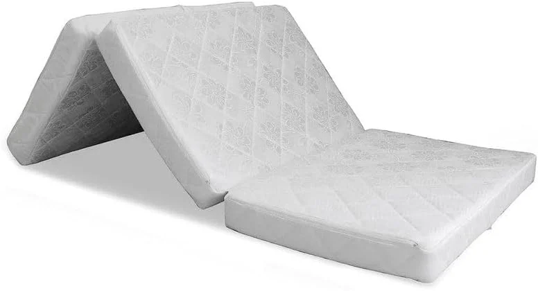 تشک تاشو سه لایه طبی فوم متراکم سفید، مناسب پیک نیک، فضای باز، کمپینگ، (90 عرض X 180 طول X 7 ارتفاع) کیفیت عالی. مخصوص مهمان و مشکل کمبود فضا.