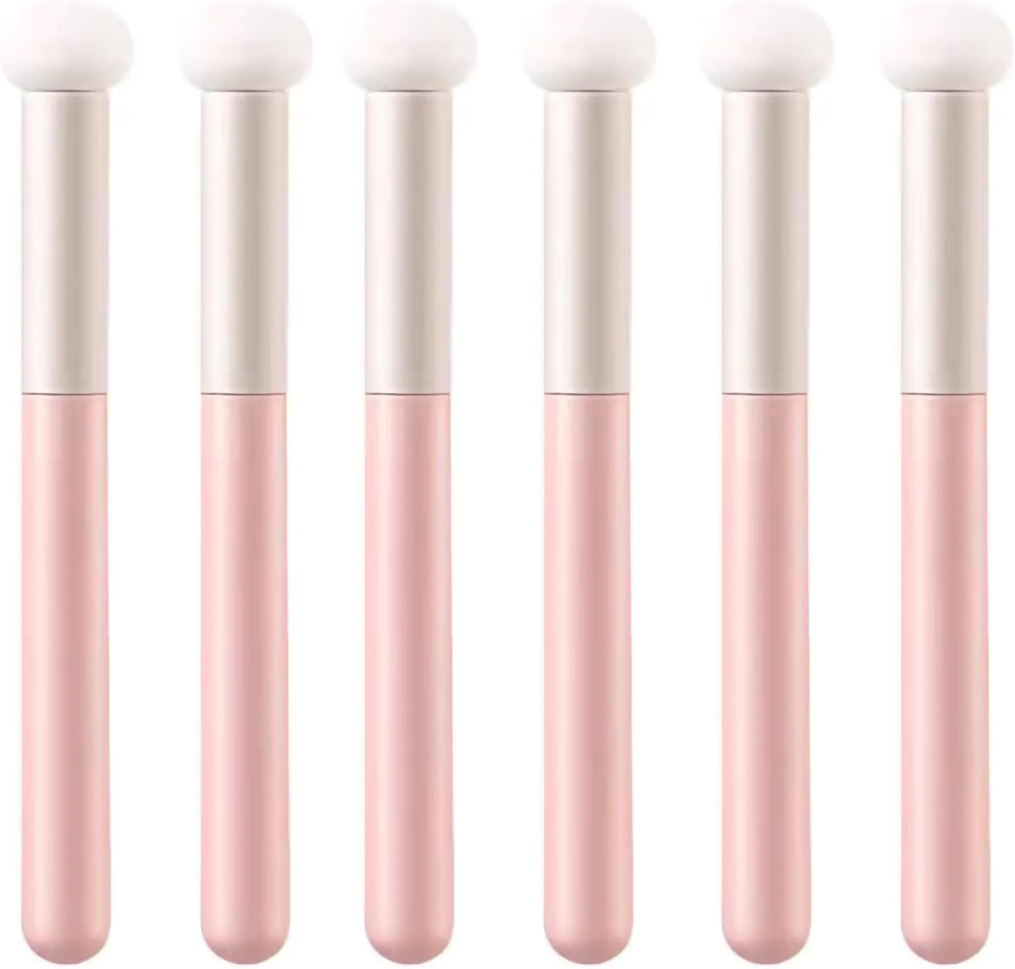 ست 6 عددی برس کانسیلر آرایشی ریان، برس پودر اسفنجی قارچی فونداسیون، برس کانسیلر روشن کننده سر گرد، ابزار آرایشی صورت، بینی، پلک، برس های زیبایی مبتدی (صورتی)