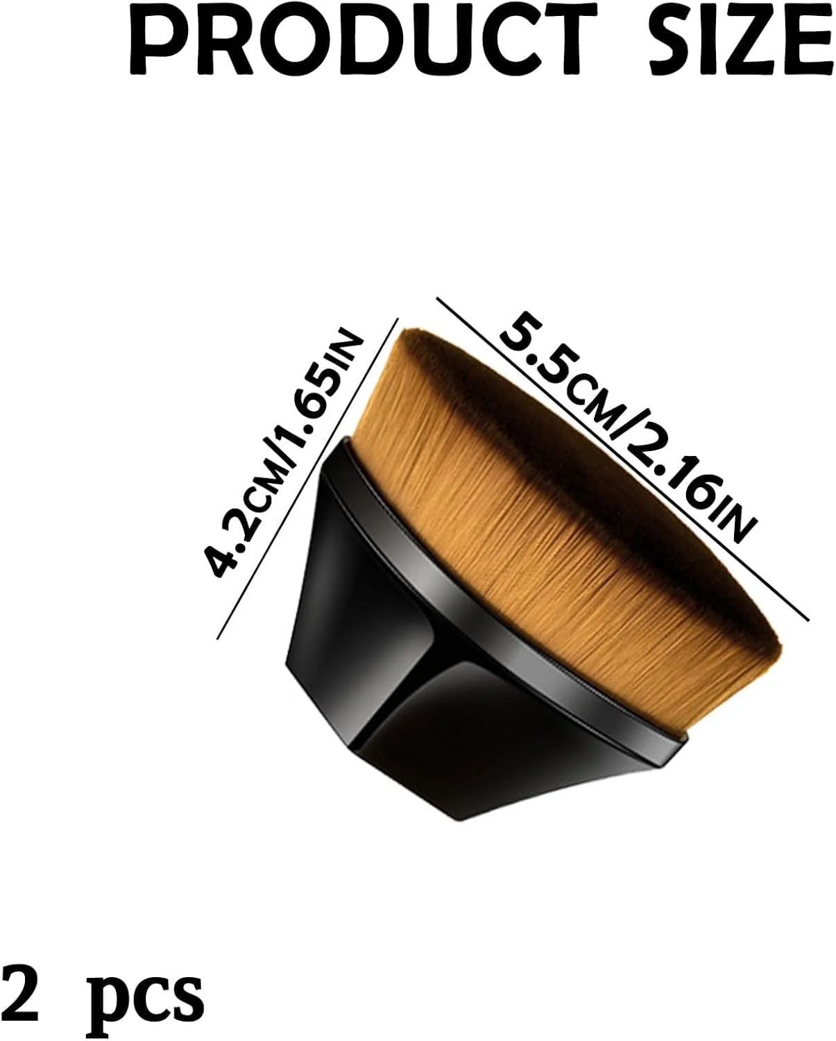 QINCAWIN برس آرایشی فونداسیون 2 عددی، برس رژگونه، برس پودر فونداسیون، برس آرایشی با کیف قابل حمل، برس کابوکی چند منظوره برای ترکیب مایع، کرم، کانسیلر درجه یک