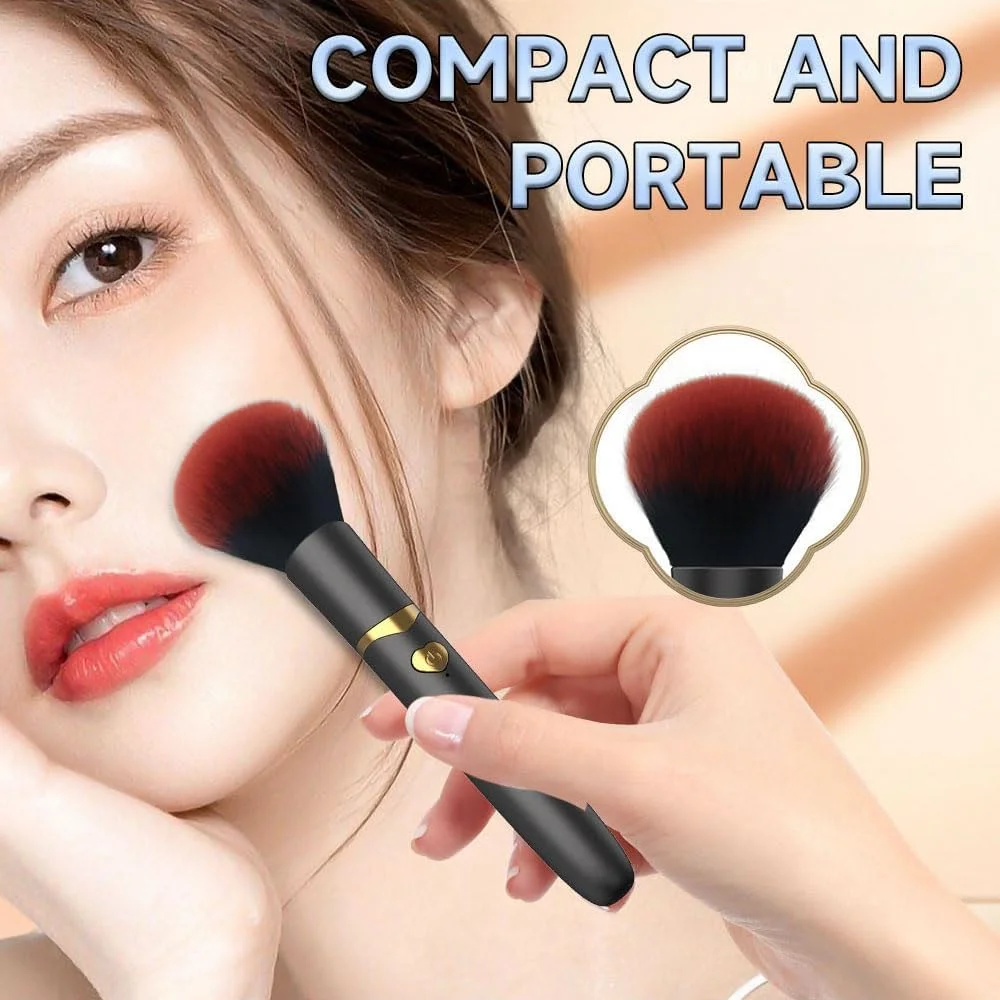 براش آرایشی برقی RÃNY W، براش آرایشی ویبره با 10 حالت، براش لوازم آرایشی قابل شارژ USB، براش پودر فیکس و سایه، براش آرایشی هوشمند چرخشی ویبره دار مناسب منزل و مسافرت